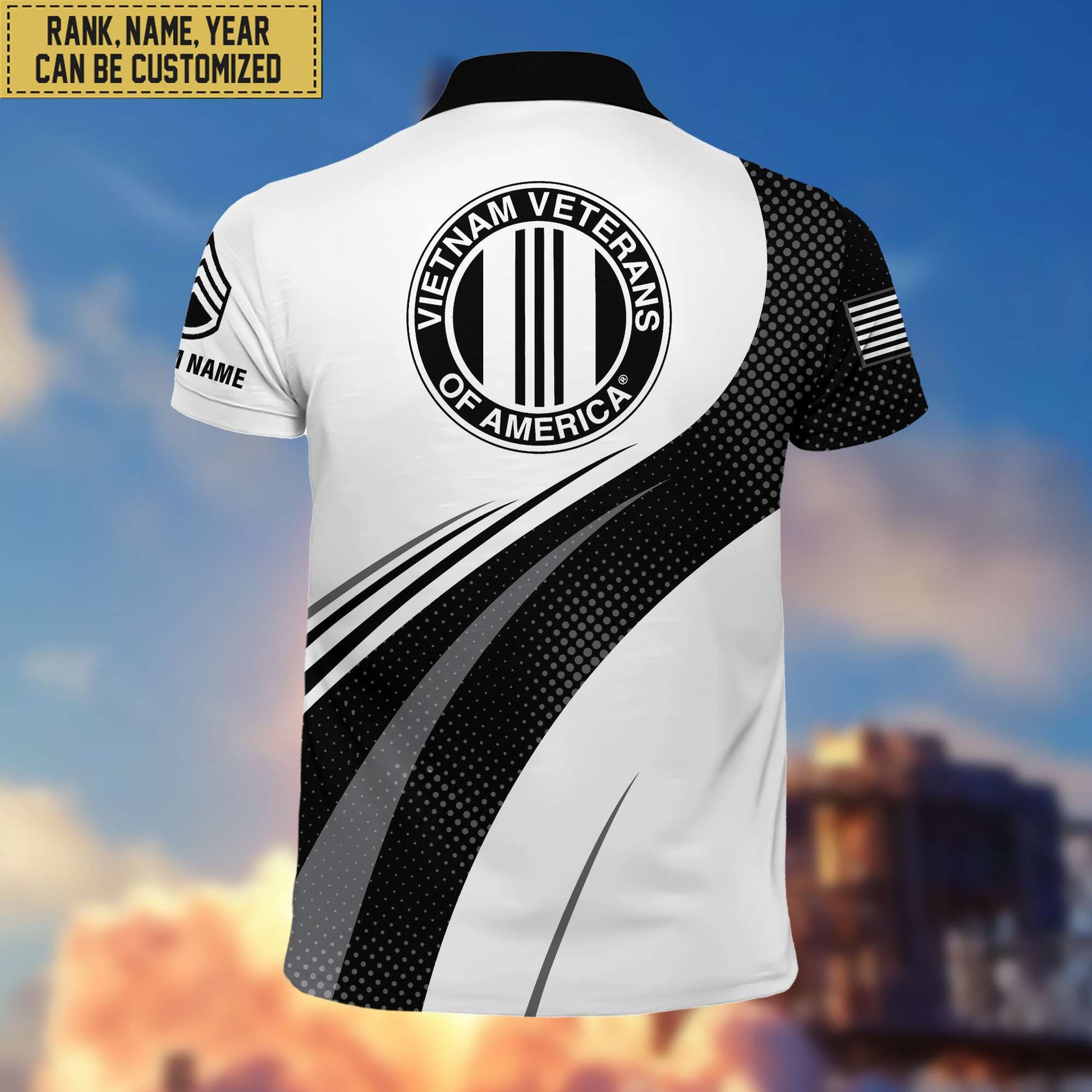 Unique Custom Vietnam Veteran Polo Shirt, Custom Name, Rank, Gift for Vietnam Veteran, Veterans Day, Father's Day VPVC201706