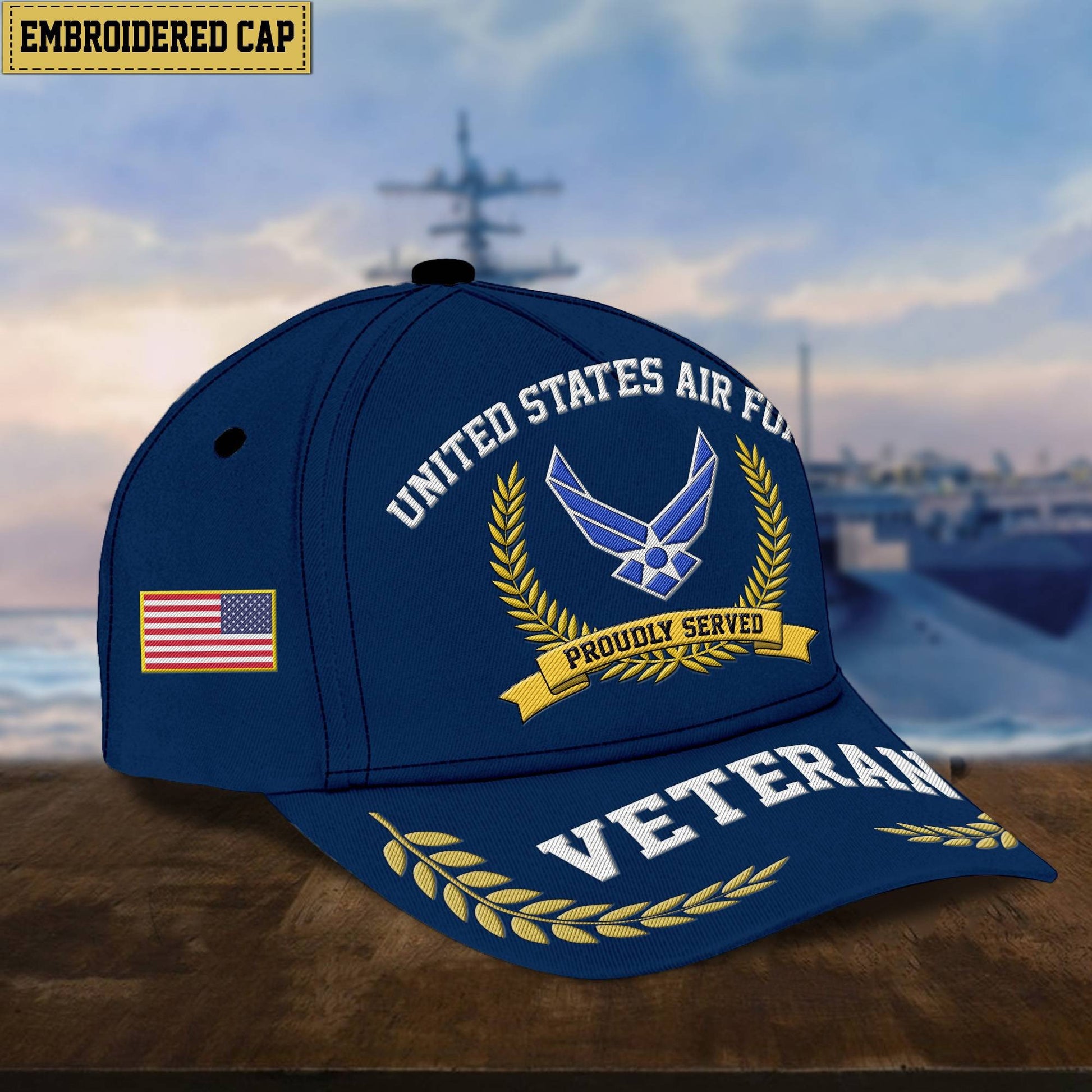 Premium US Veterans Embroidered Cap, Gift For Army Veteran, Navy Veteran, Marine Veteran, Air Force Veteran, Coast Guard Veteran, Vietnam Veteran APVC110602