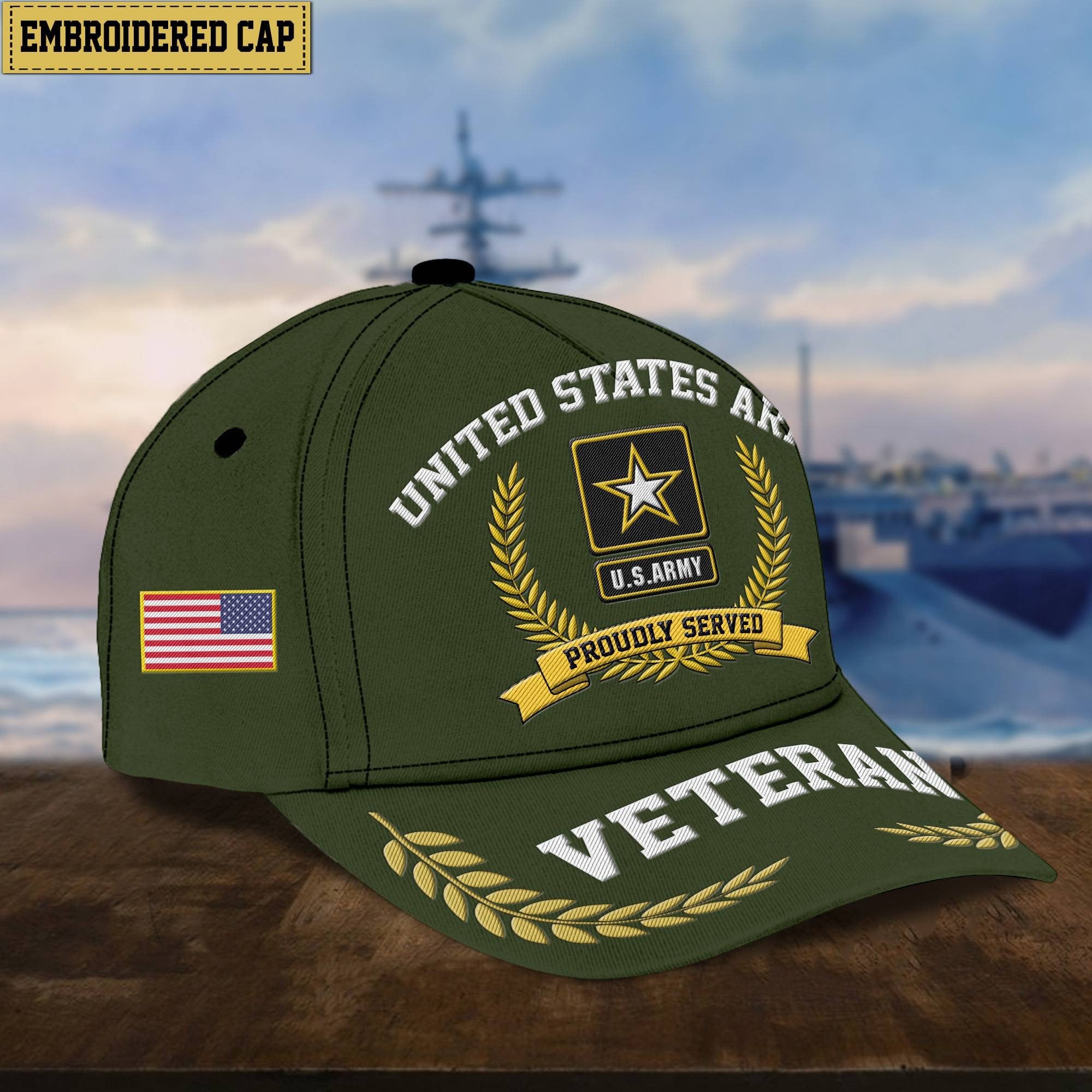 Premium US Veterans Embroidered Cap, Gift For Army Veteran, Navy Veteran, Marine Veteran, Air Force Veteran, Coast Guard Veteran, Vietnam Veteran APVC110602