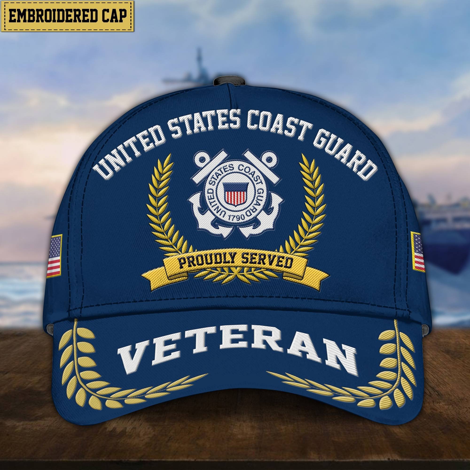 Premium US Veterans Embroidered Cap, Gift For Army Veteran, Navy Veteran, Marine Veteran, Air Force Veteran, Coast Guard Veteran, Vietnam Veteran APVC110602