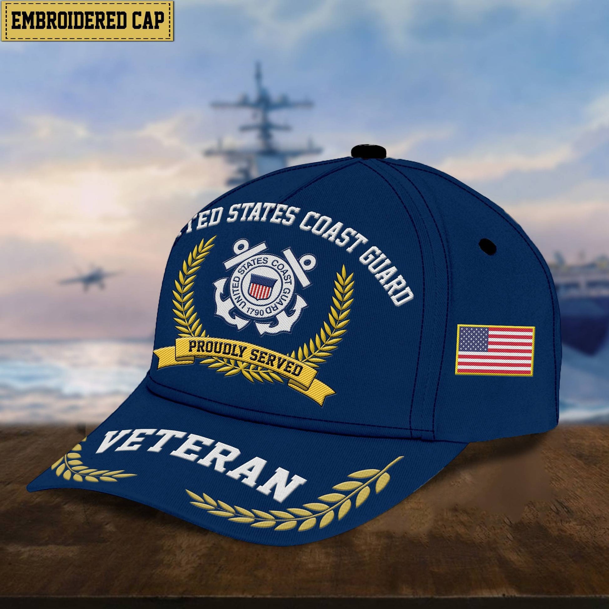 Premium US Veterans Embroidered Cap, Gift For Army Veteran, Navy Veteran, Marine Veteran, Air Force Veteran, Coast Guard Veteran, Vietnam Veteran APVC110602