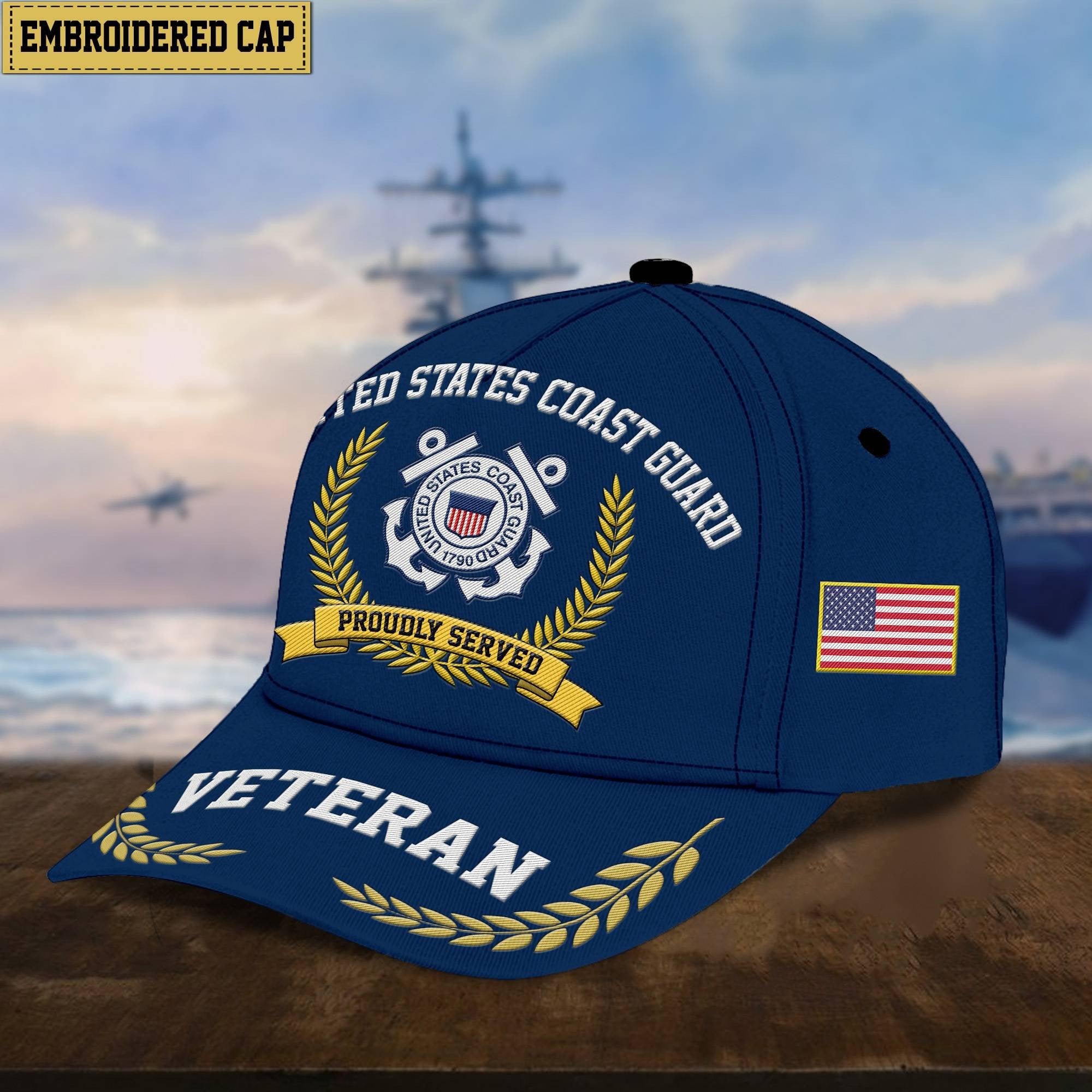 Premium US Veterans Embroidered Cap, Gift For Army Veteran, Navy Veteran, Marine Veteran, Air Force Veteran, Coast Guard Veteran, Vietnam Veteran APVC110602