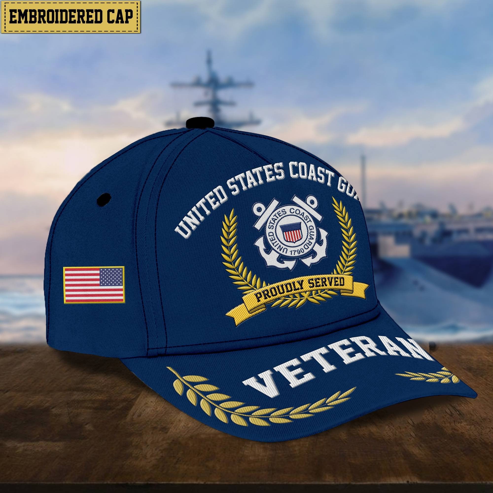Premium US Veterans Embroidered Cap, Gift For Army Veteran, Navy Veteran, Marine Veteran, Air Force Veteran, Coast Guard Veteran, Vietnam Veteran APVC110602