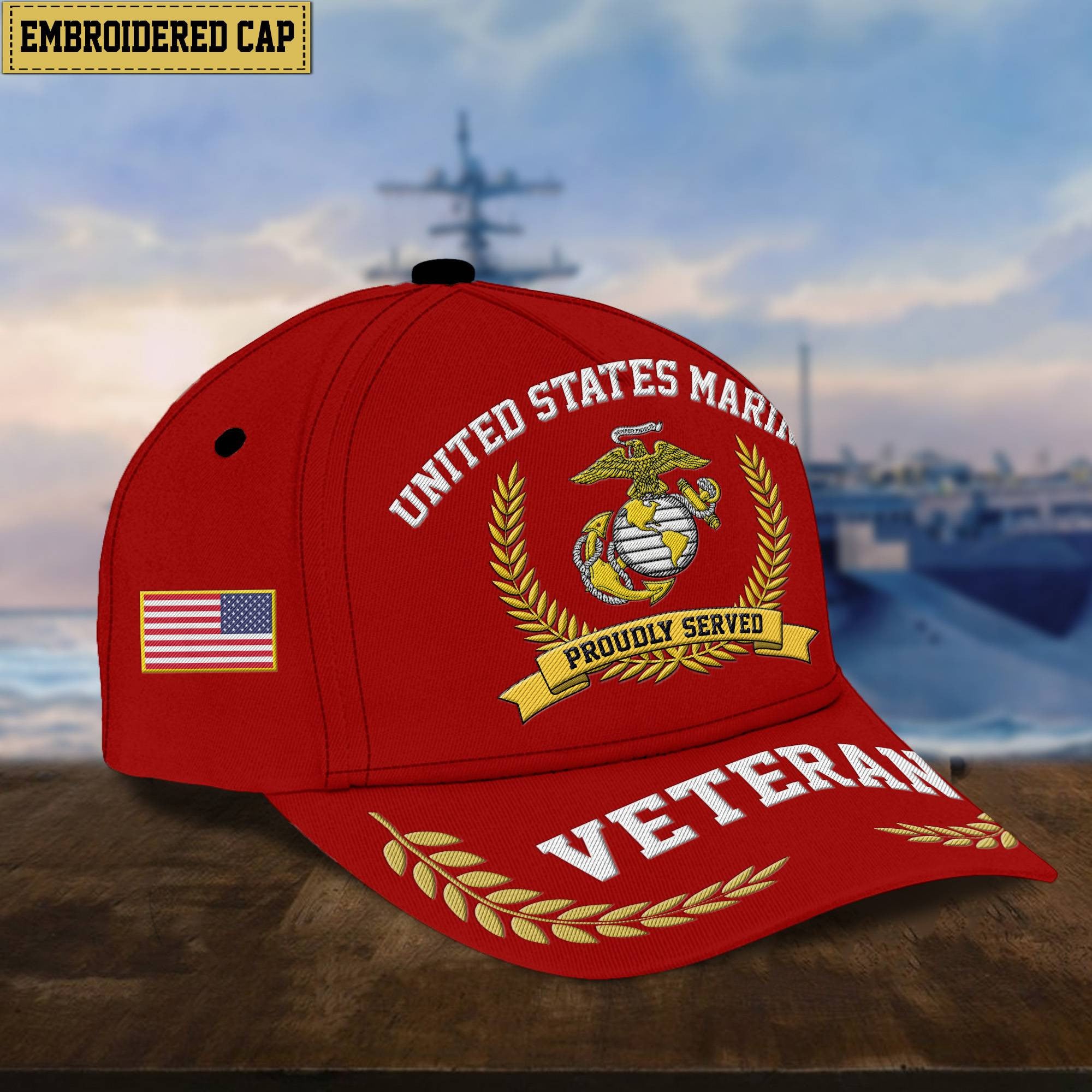Premium US Veterans Embroidered Cap, Gift For Army Veteran, Navy Veteran, Marine Veteran, Air Force Veteran, Coast Guard Veteran, Vietnam Veteran APVC110602
