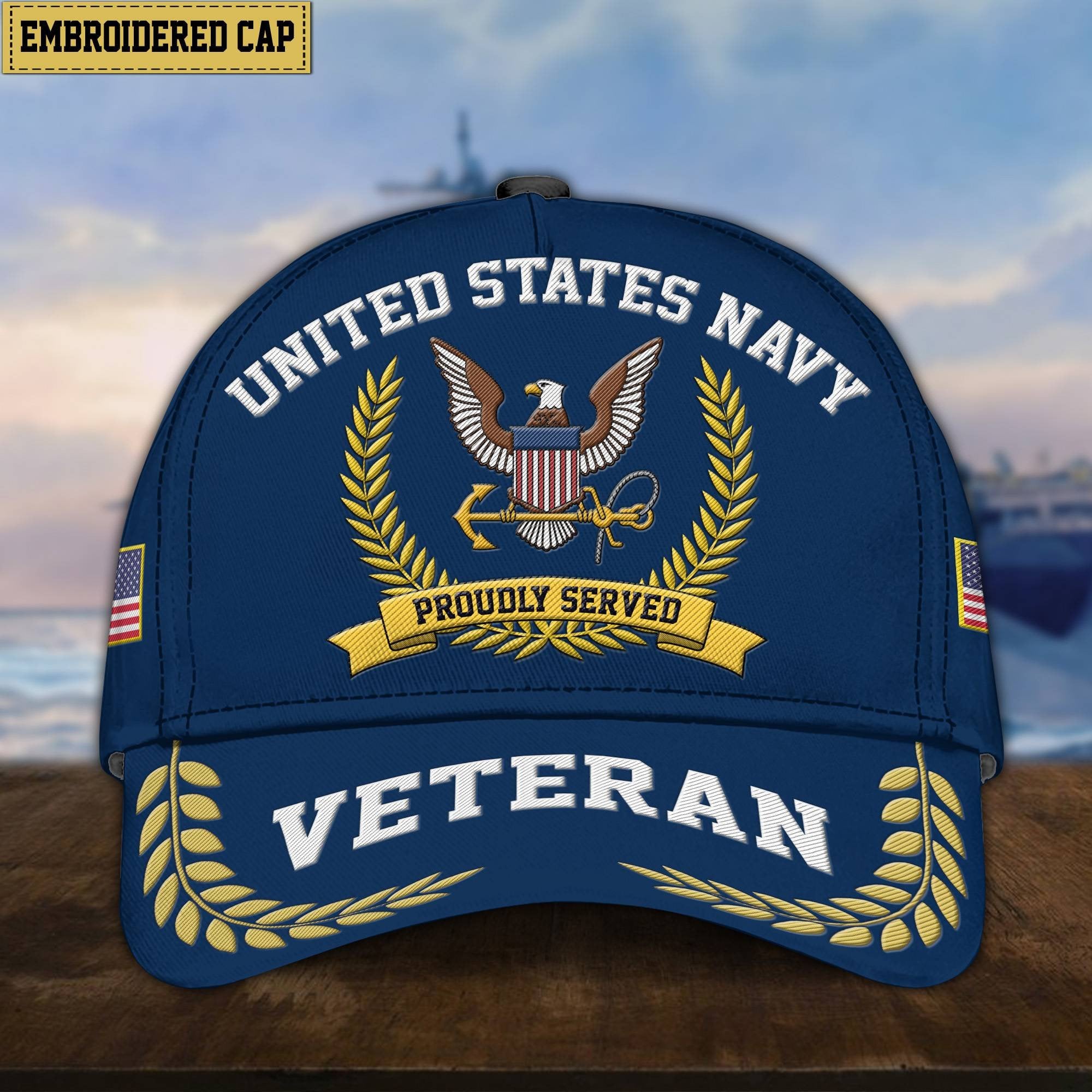 Premium US Veterans Embroidered Cap, Gift For Army Veteran, Navy Veteran, Marine Veteran, Air Force Veteran, Coast Guard Veteran, Vietnam Veteran APVC110602