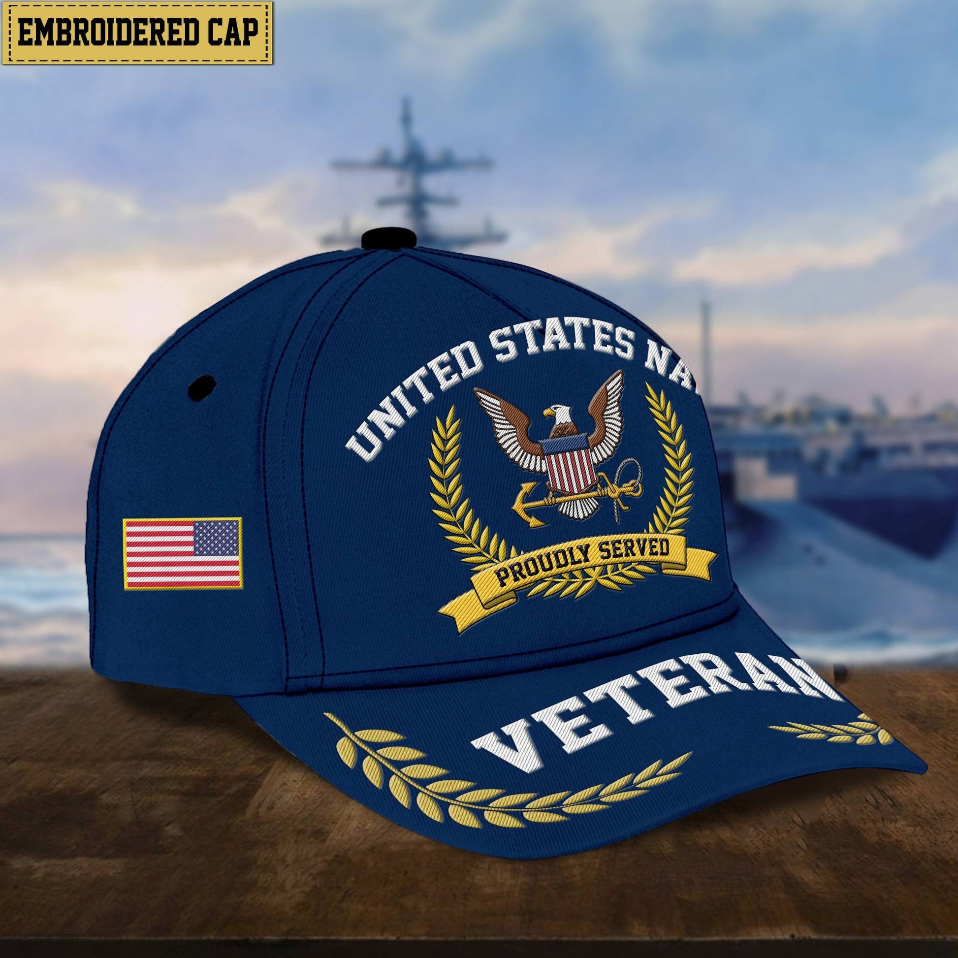 Premium US Veterans Embroidered Cap, Gift For Army Veteran, Navy Veteran, Marine Veteran, Air Force Veteran, Coast Guard Veteran, Vietnam Veteran APVC110602