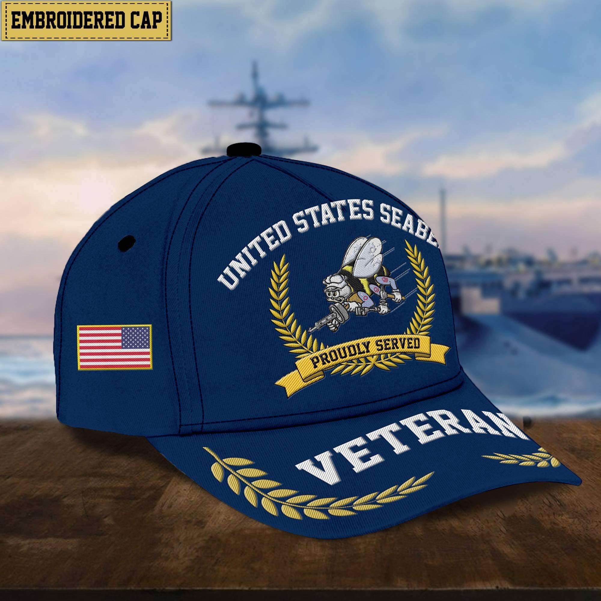 Premium US Veterans Embroidered Cap, Gift For Army Veteran, Navy Veteran, Marine Veteran, Air Force Veteran, Coast Guard Veteran, Vietnam Veteran APVC110602