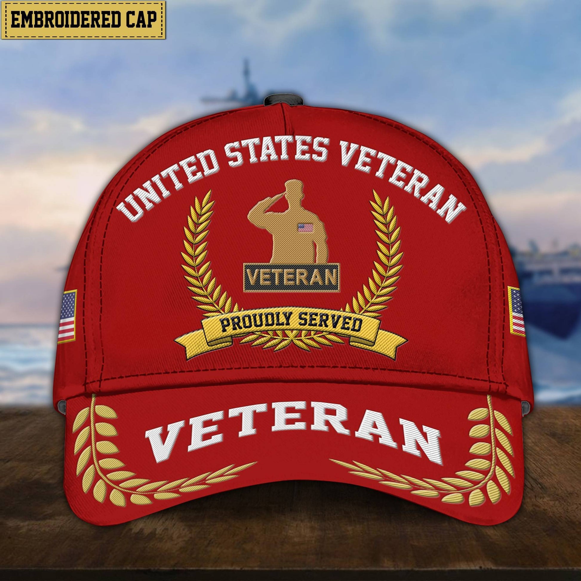 Premium US Veterans Embroidered Cap, Gift For Army Veteran, Navy Veteran, Marine Veteran, Air Force Veteran, Coast Guard Veteran, Vietnam Veteran APVC110602