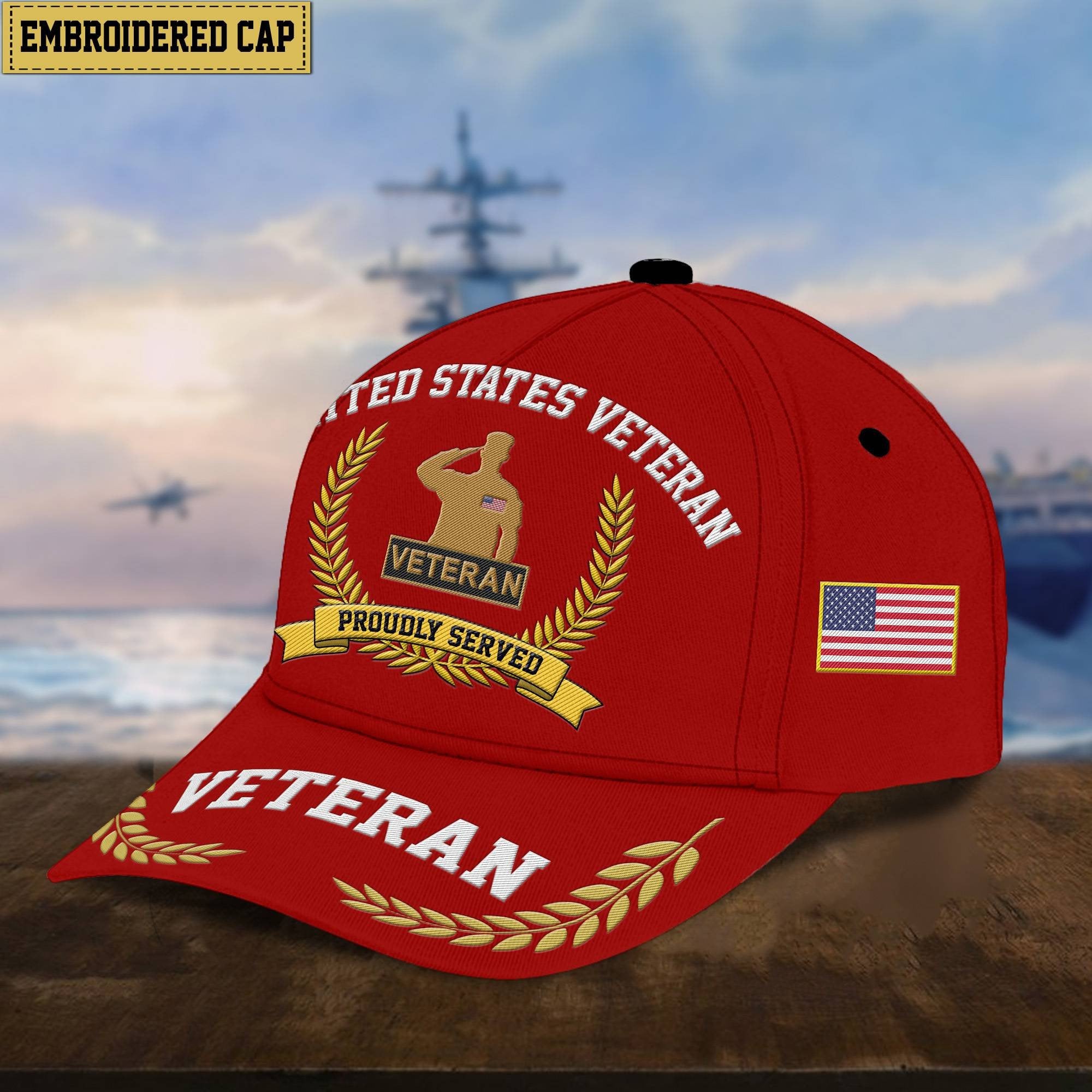 Premium US Veterans Embroidered Cap, Gift For Army Veteran, Navy Veteran, Marine Veteran, Air Force Veteran, Coast Guard Veteran, Vietnam Veteran APVC110602