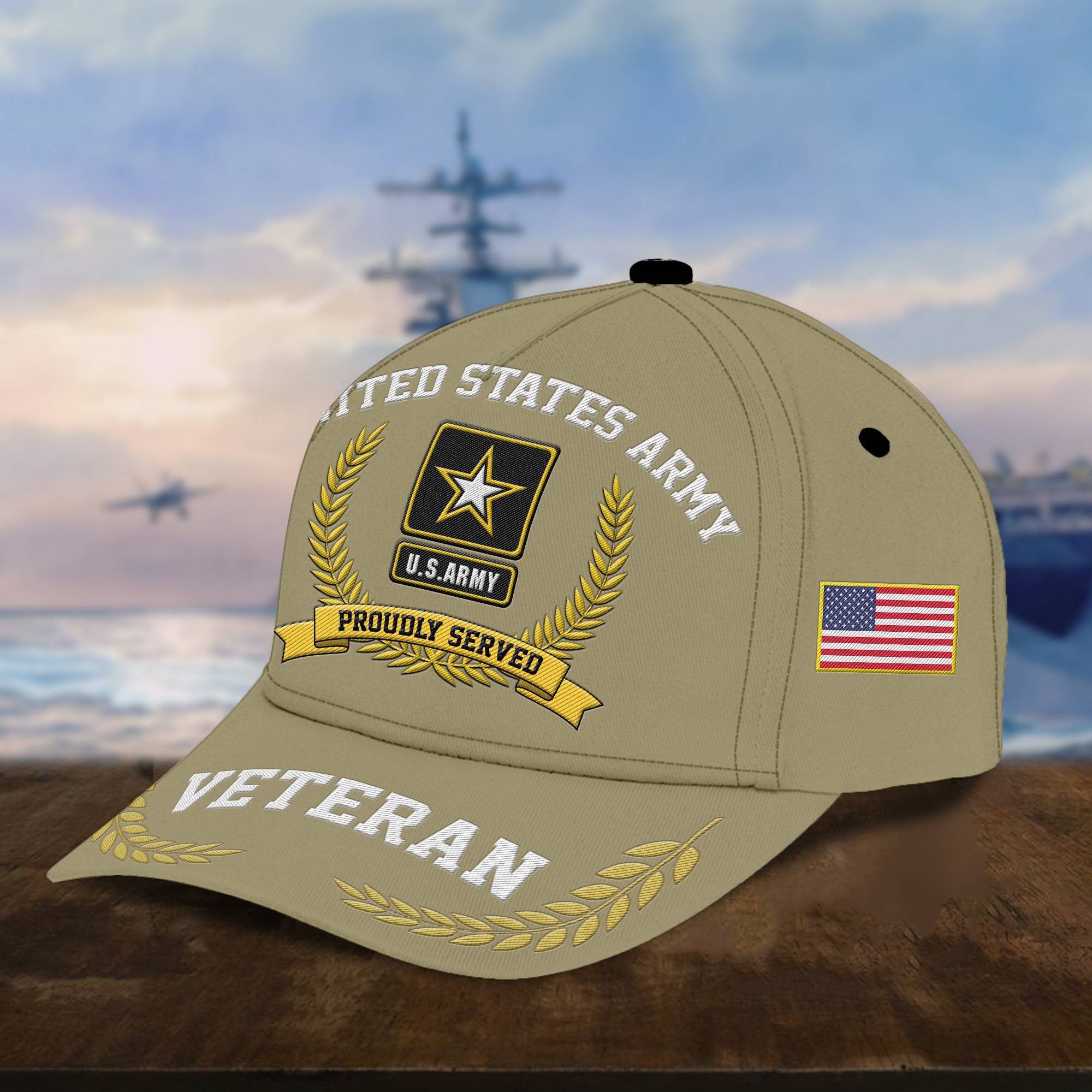 Premium US Veterans Embroidered Cap, Gift For Army Veteran, Navy Veteran, Marine Veteran, Air Force Veteran, Coast Guard Veteran, Vietnam Veteran APVC110602