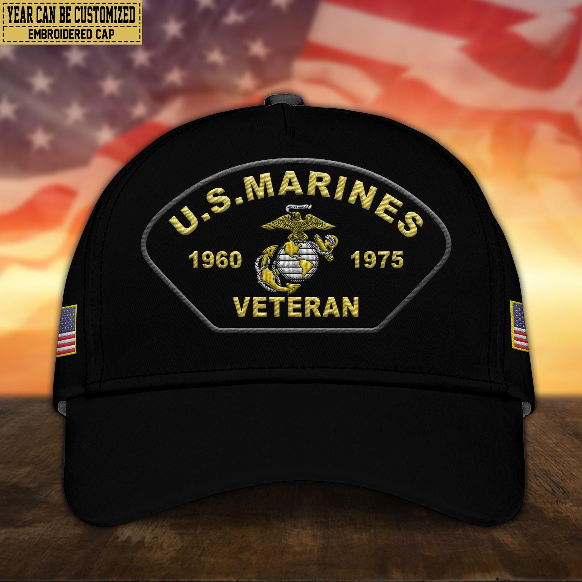 Premium USMC Veteran Embroidered Cap, Gifts for Marine Veteran, Gifts for Father's Day, Veterans Day VPVC301003