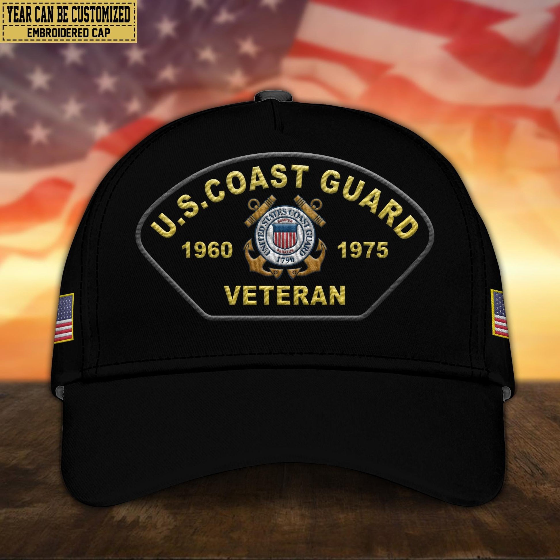 Premium USCG Veteran Embroidered Cap, Gifts for Coast Guard Veteran, Gifts for Father's Day, Veterans Day VPVC301005