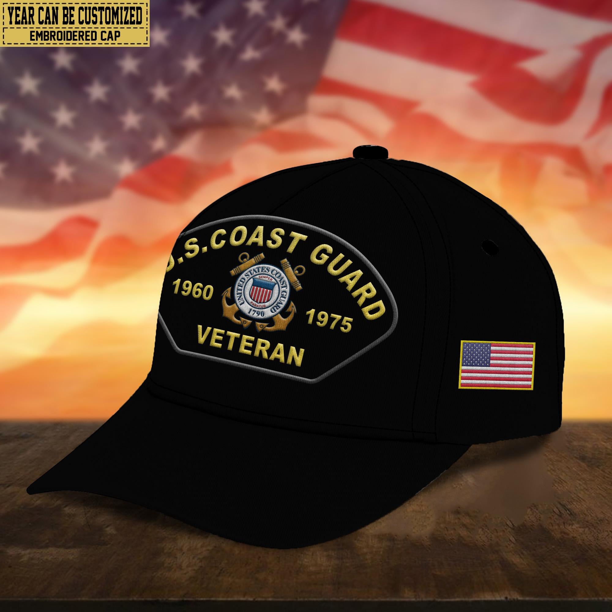 Premium USCG Veteran Embroidered Cap, Gifts for Coast Guard Veteran, Gifts for Father's Day, Veterans Day VPVC301005