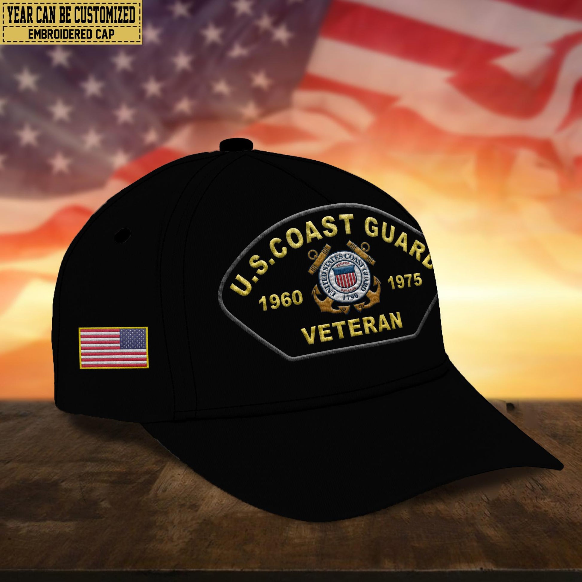 Premium USCG Veteran Embroidered Cap, Gifts for Coast Guard Veteran, Gifts for Father's Day, Veterans Day VPVC301005
