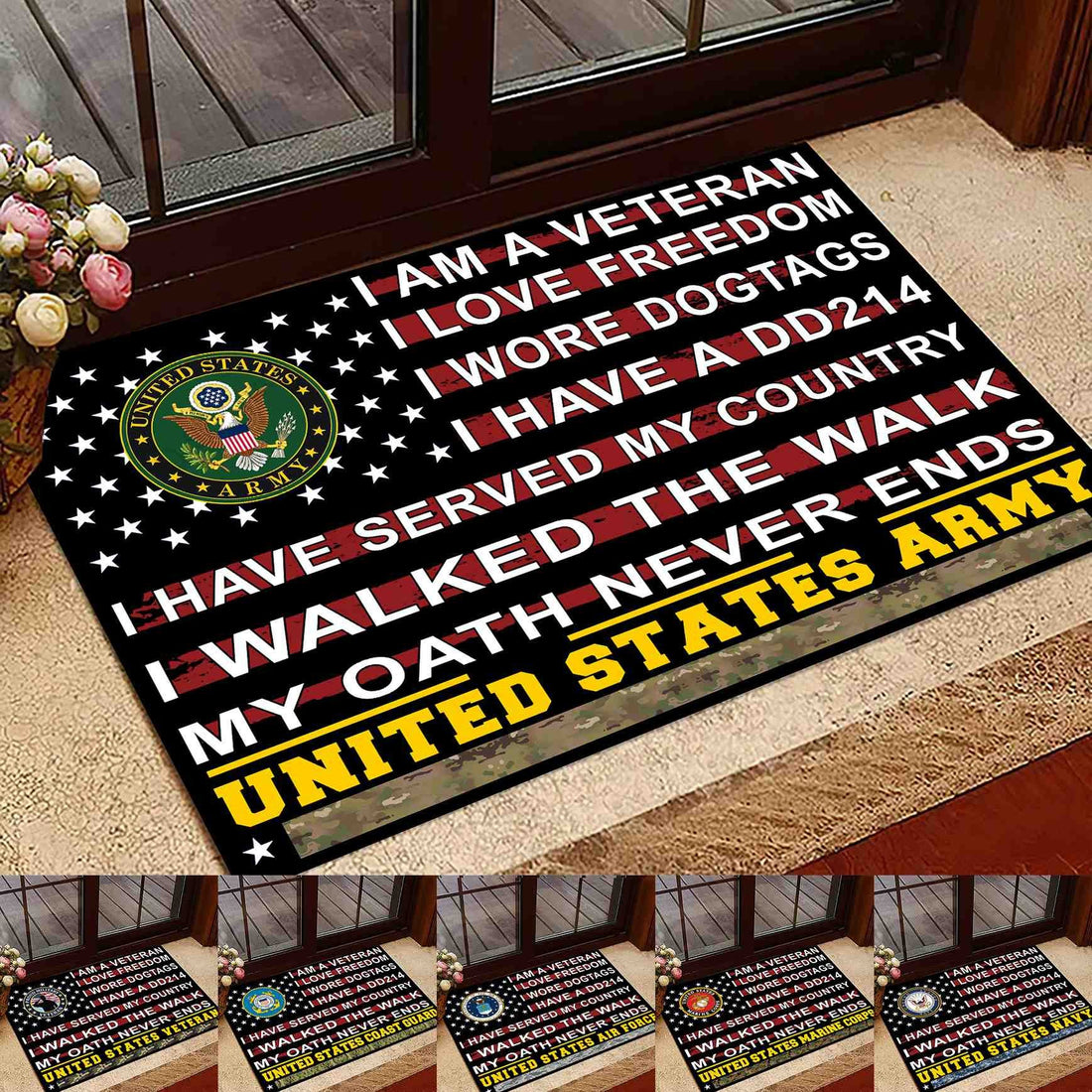 Unique Proud To Be A US Veteran Doormat NPVC180803