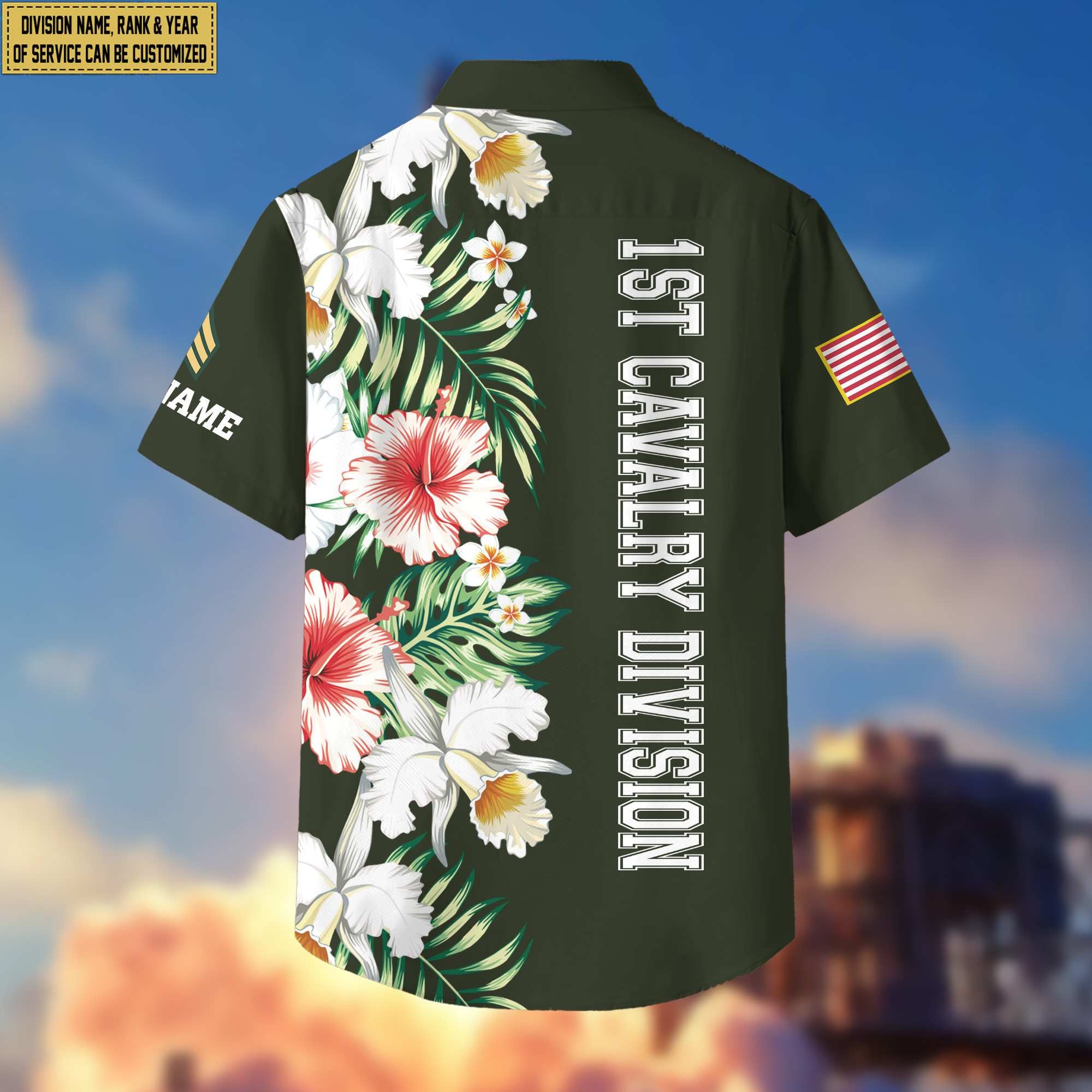 US Army Hawaii Shirt With Pocket, Custom Rank, Name, Unit, Gifts For Army Veteran VPVC401301