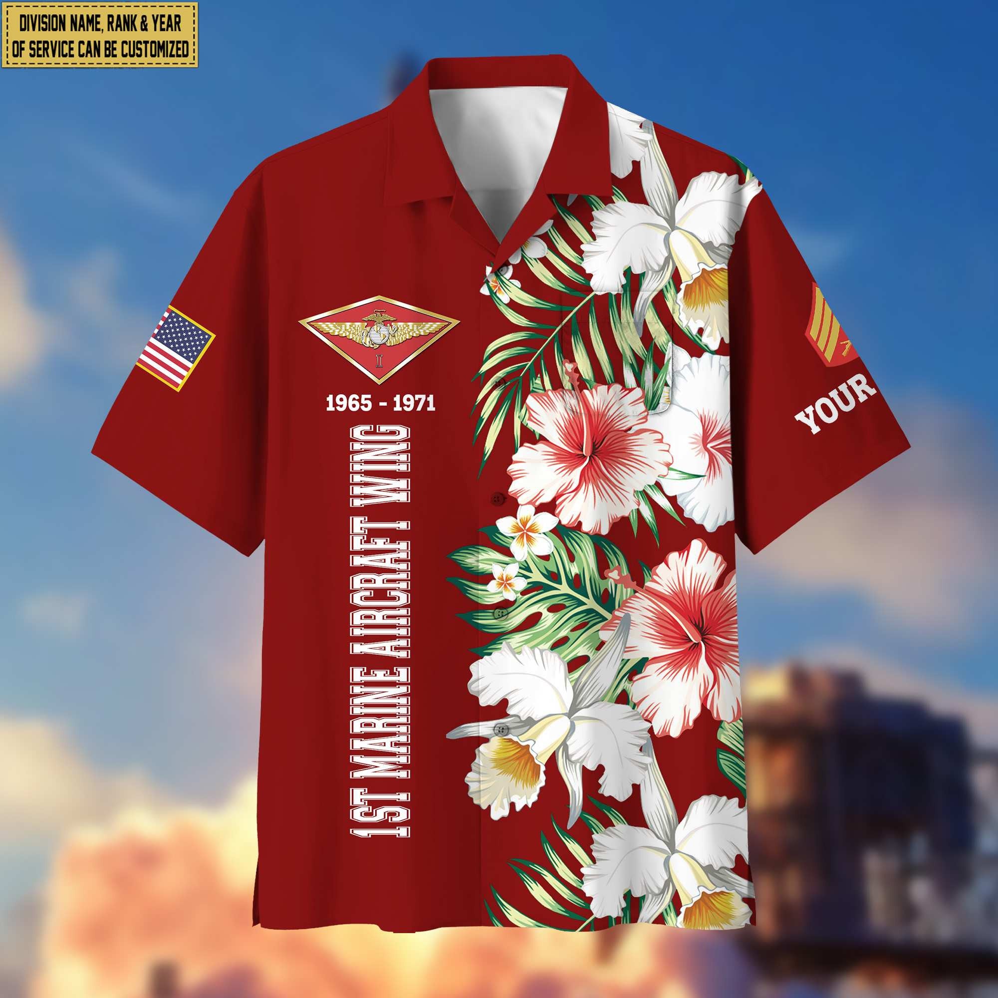 USMC Hawaii Shirt With Pocket, Custom Rank, Name, Unit, Gifts For Marine Veteran VPVC401303
