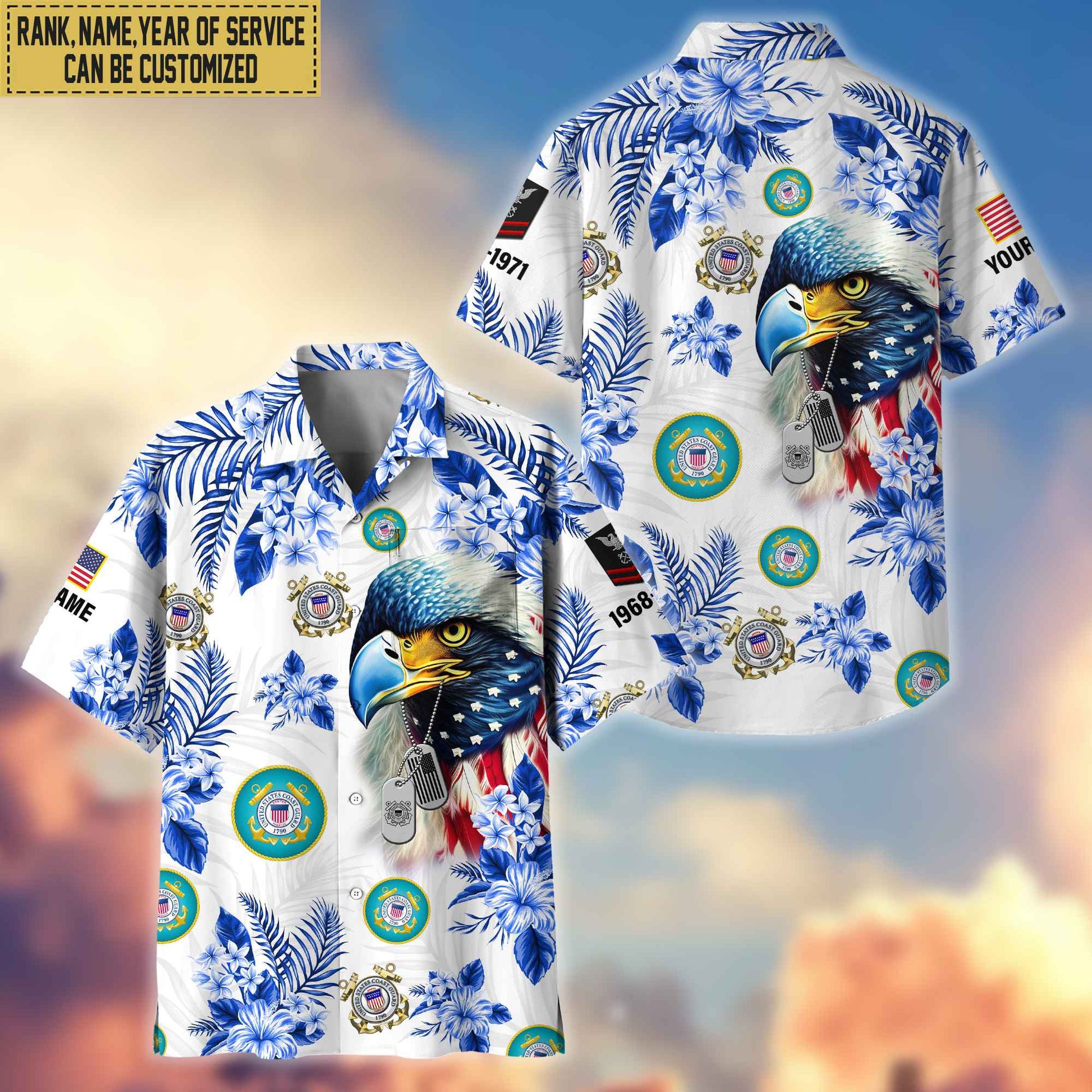 USCG Hawaii Shirt With Pocket, Custom Rank, Name, Gifts For Coast Guard Veteran VPVC401605