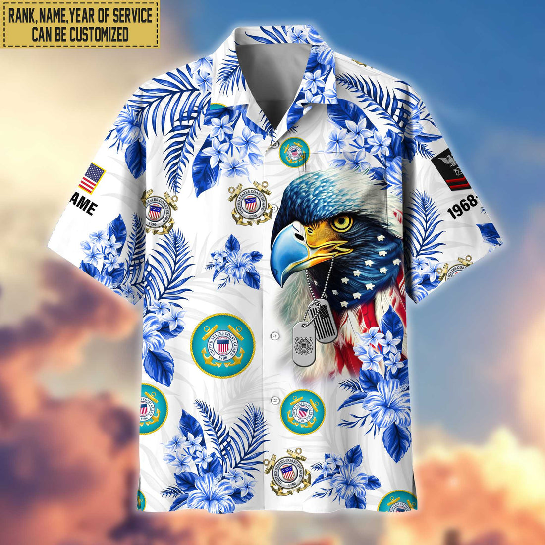 USCG Hawaii Shirt With Pocket, Custom Rank, Name, Gifts For Coast Guard Veteran VPVC401605