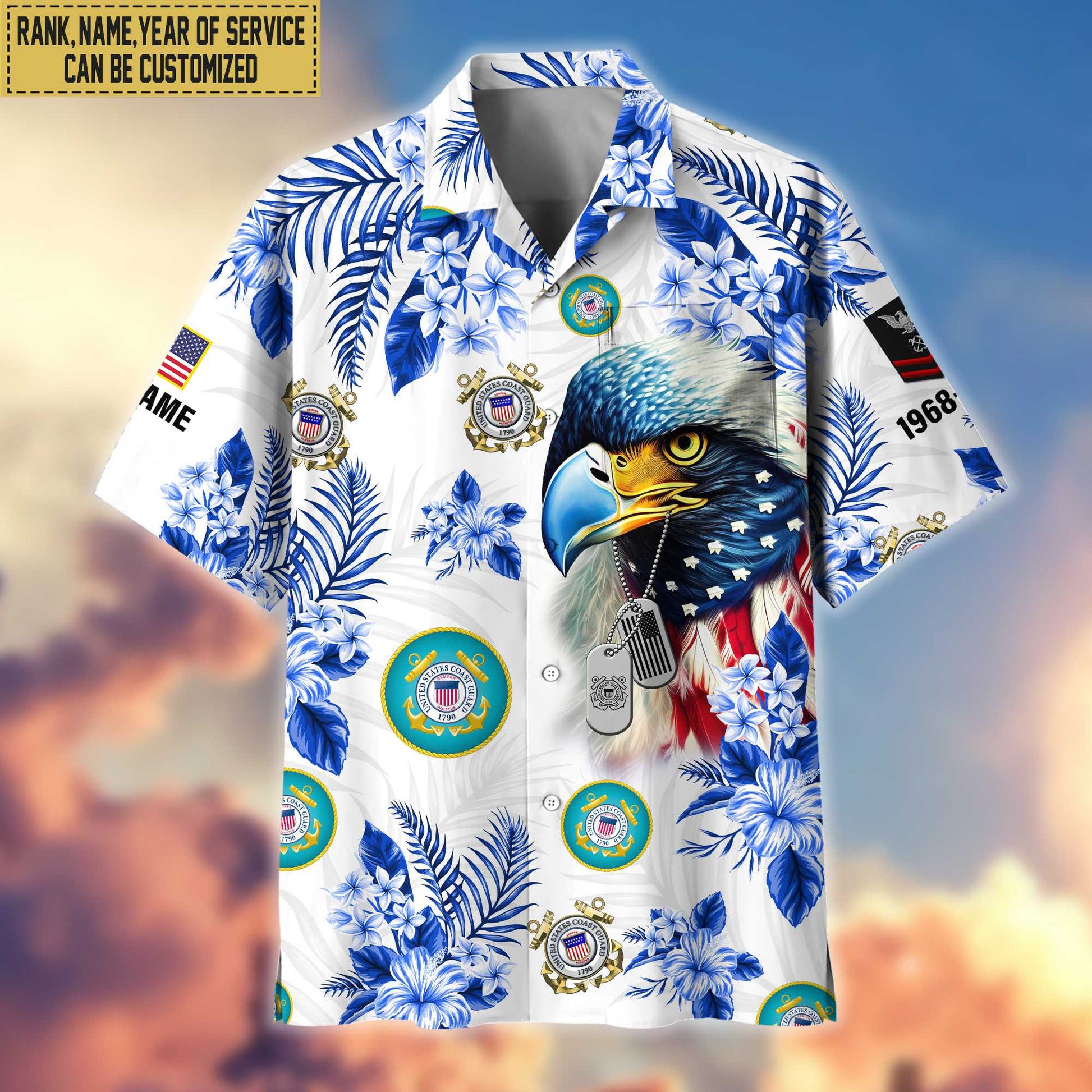 USCG Hawaii Shirt With Pocket, Custom Rank, Name, Gifts For Coast Guard Veteran VPVC401605