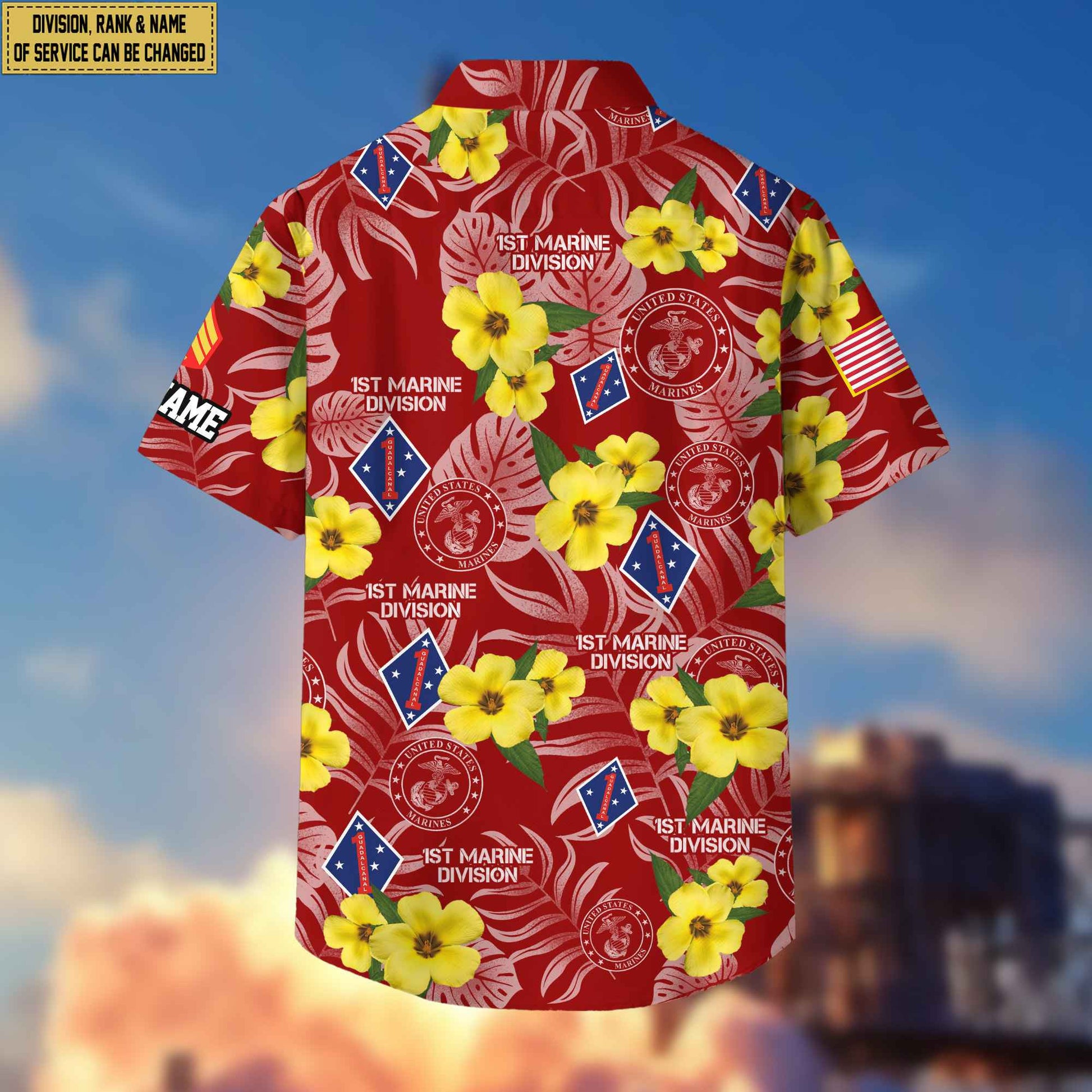 USMC Hawaiian Shirt With Pocket, Custom Rank, Name, Gifts For Marine Veteran, Gifts For Veterans Day, Father's Day VPVC400803