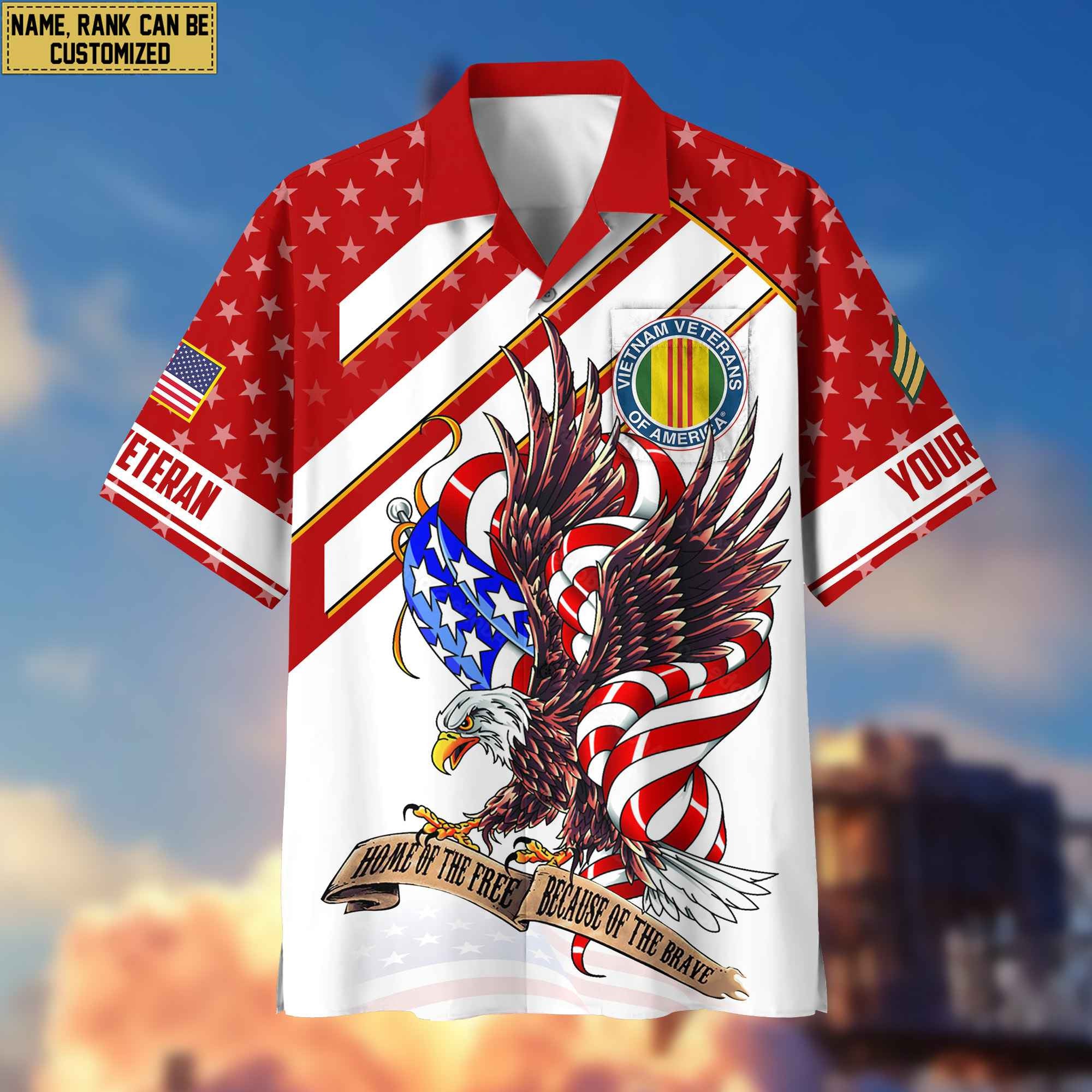 Custom Rank, Name, Vietnam Veteran Hawaiian Shirt With Pocket, Gifts For Dad, For Husband Vietnam Veteran VPVC402406