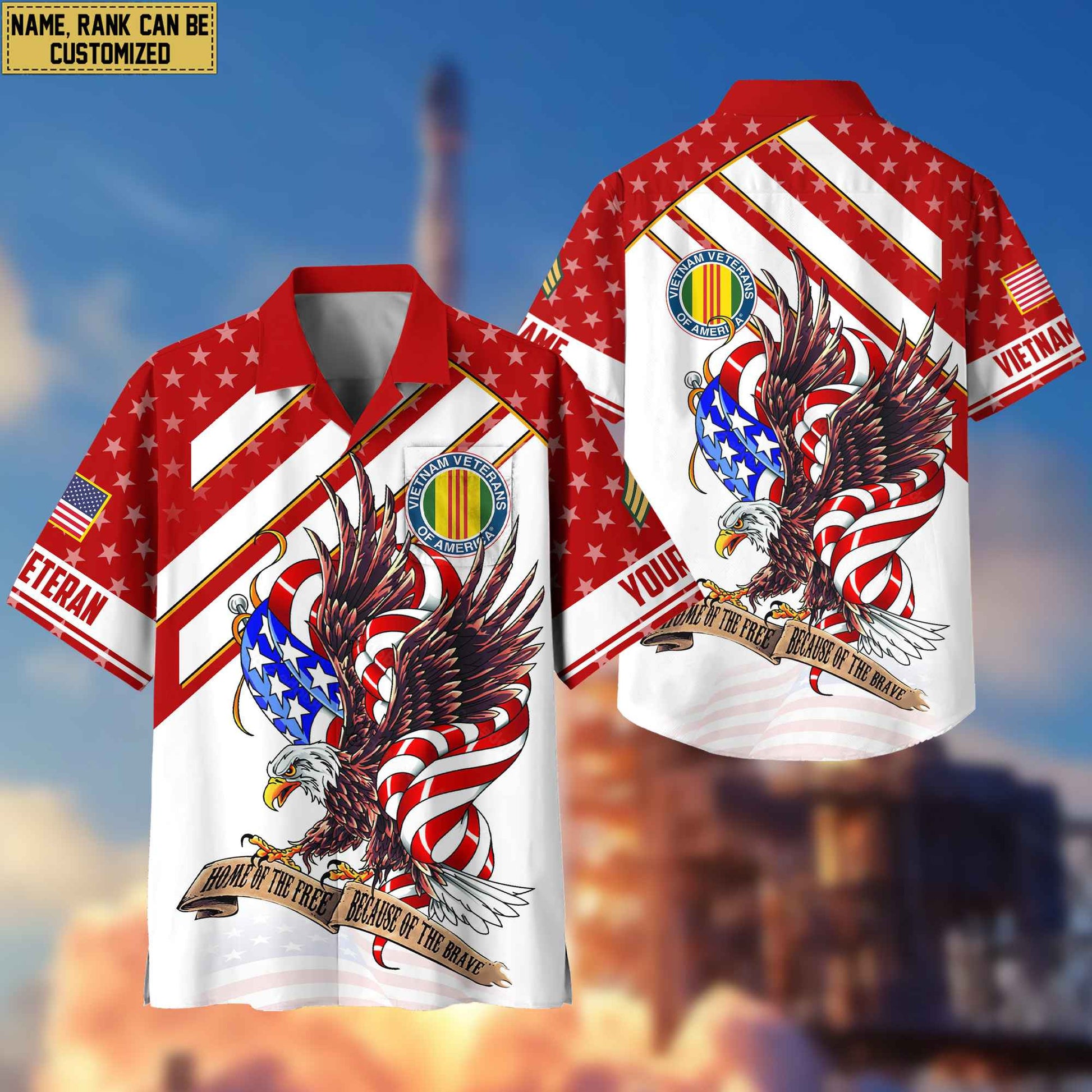 Custom Rank, Name, Vietnam Veteran Hawaiian Shirt With Pocket, Gifts For Dad, For Husband Vietnam Veteran VPVC402406