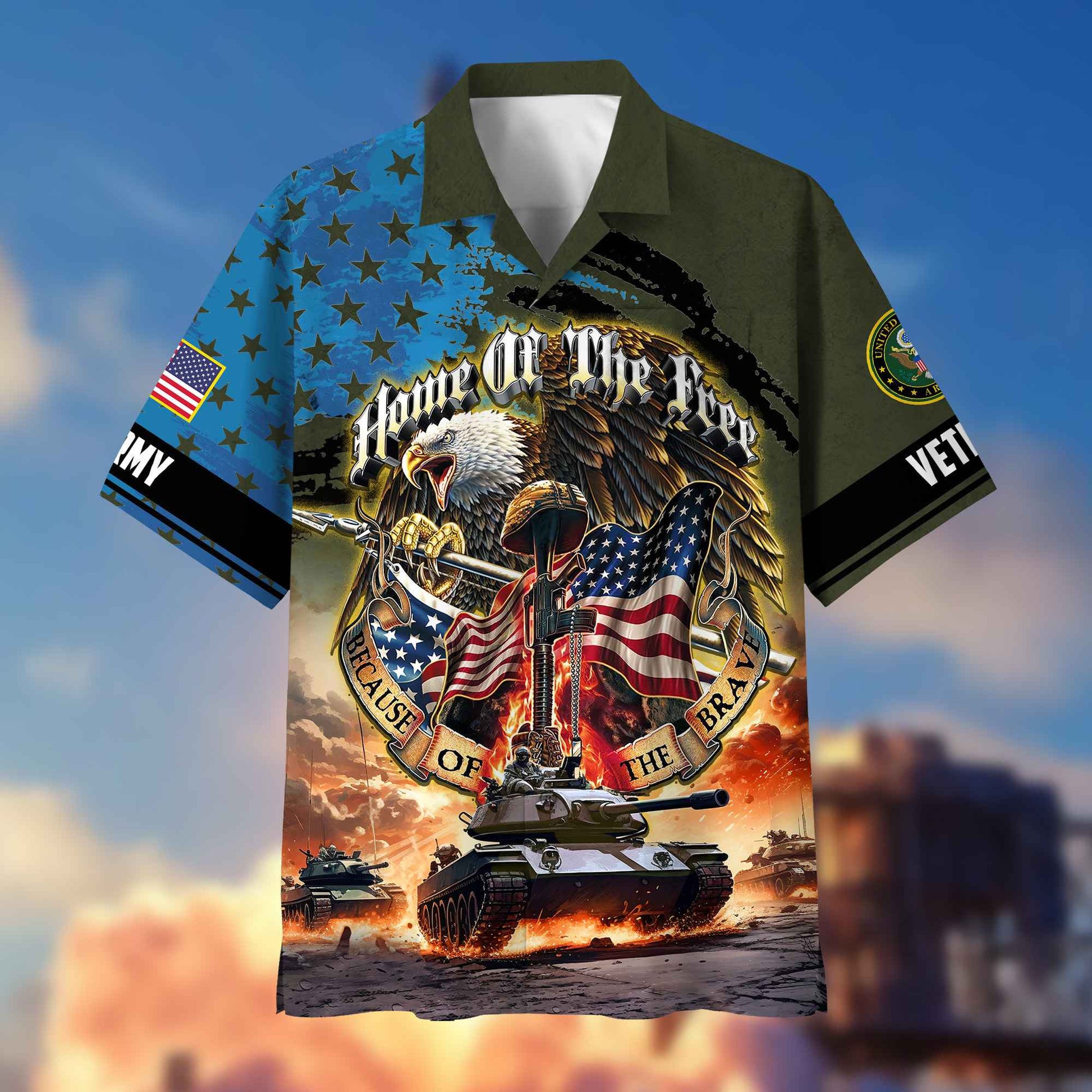 US Army Hawaiian Shirt With Pocket, Gifts For Dad, For Husband, Gifts For Army Veteran VPVC402901