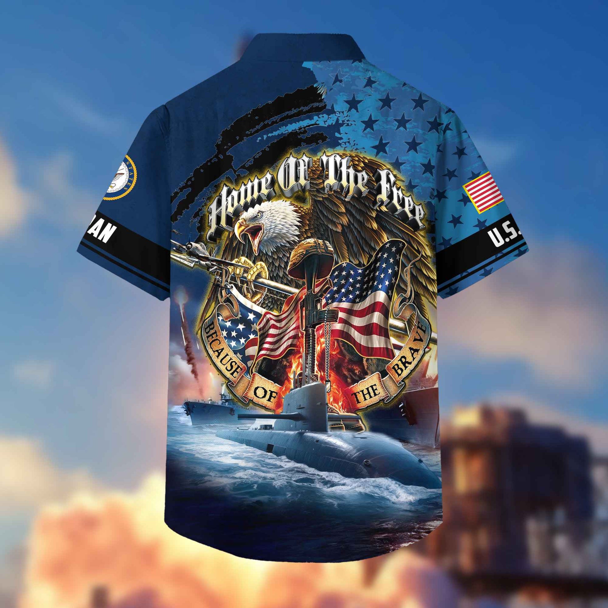 US Navy Hawaiian Shirt With Pocket, Gifts For Dad, For Husband, Gifts For Navy Veteran VPVC402902