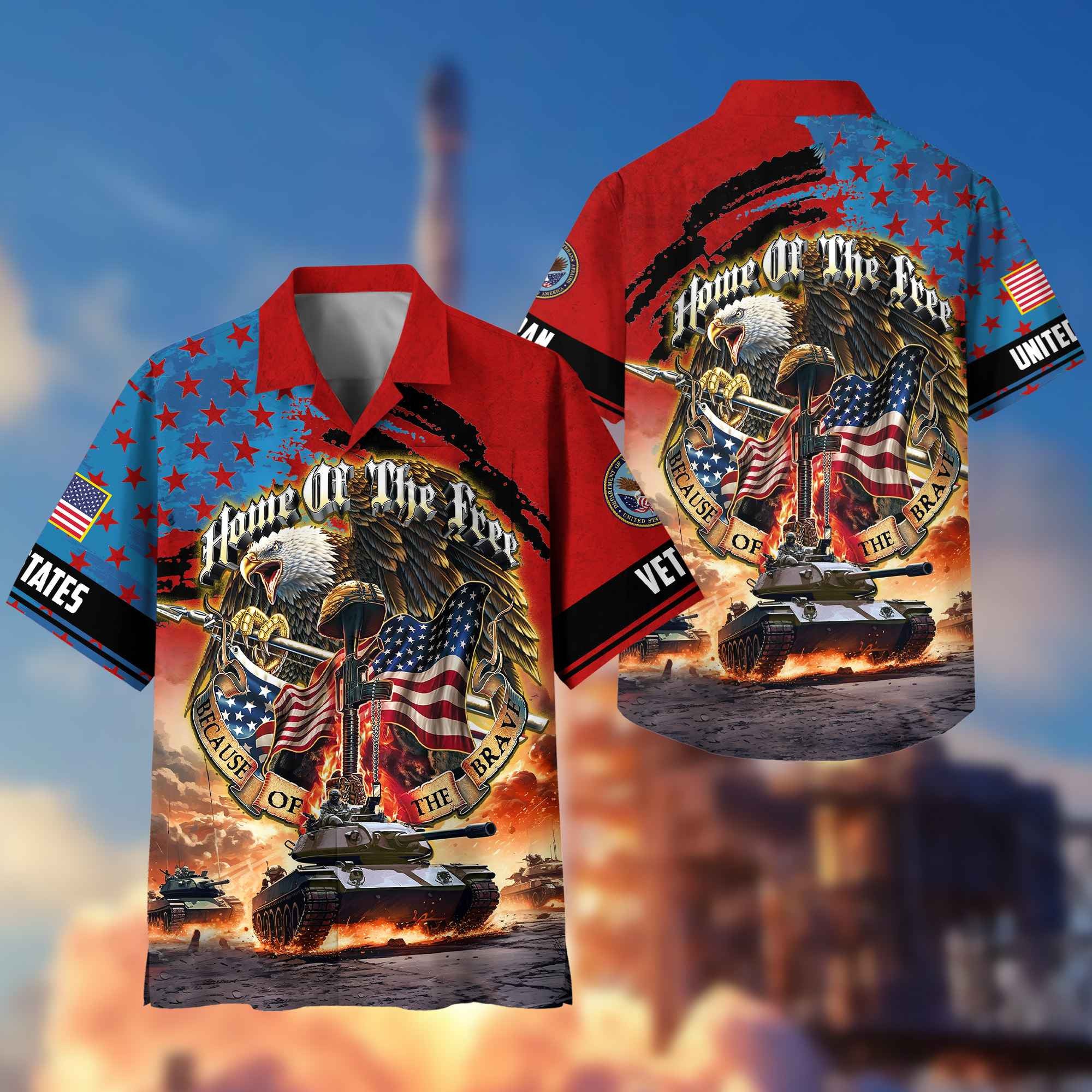 US Veteran Hawaiian Shirt With Pocket, Gifts For Dad, For Husband, Gifts For US Veteran VPVC402907