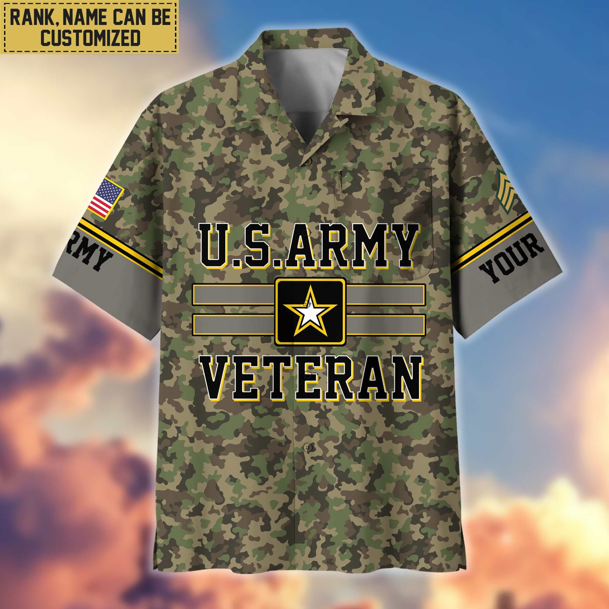 US Army Hawaiian Shirt With Pocket, Gifts For Dad, For Husband, Gifts For Army Veteran VPVC403601