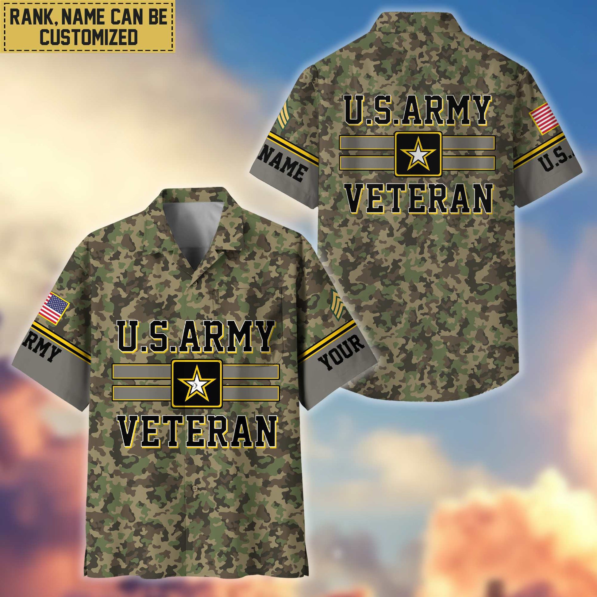 US Army Hawaiian Shirt With Pocket, Gifts For Dad, For Husband, Gifts For Army Veteran VPVC403601