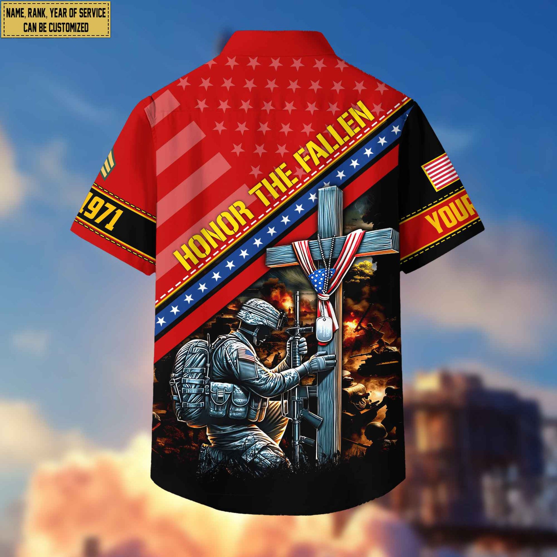 US Veteran Hawaiian Shirt With Pocket, Custom Rank, Name, Year Gifts For US Veteran, Gifts For Veterans Day, Father's Day VPVC402807