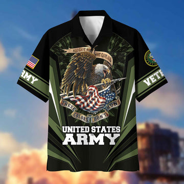 US Army Hawaiian Shirt With Pocket Gifts For US Army Veteran, Gifts For Veterans Day, Father's Day VPVC403001