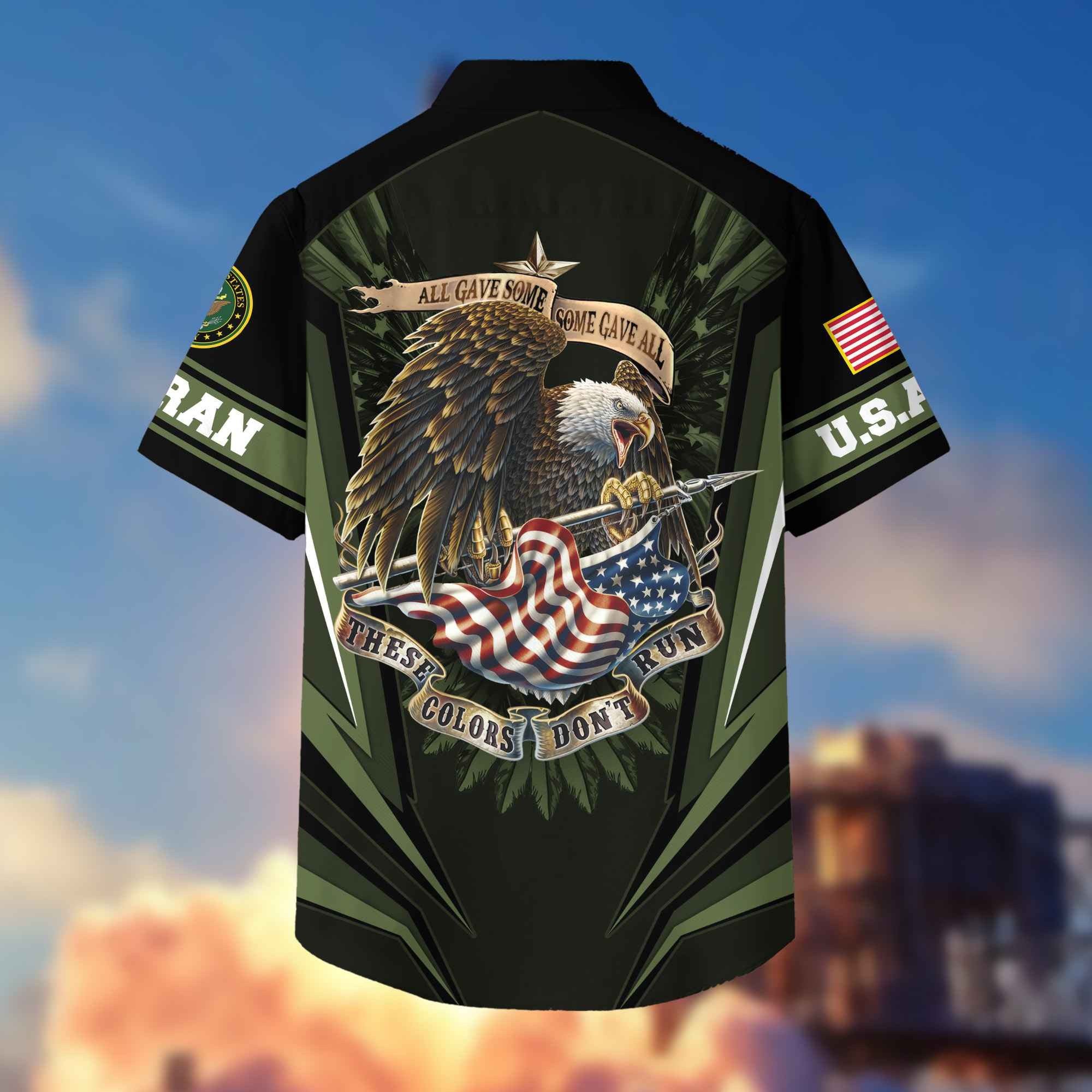 US Army Hawaiian Shirt With Pocket Gifts For US Army Veteran, Gifts For Veterans Day, Father's Day VPVC403001