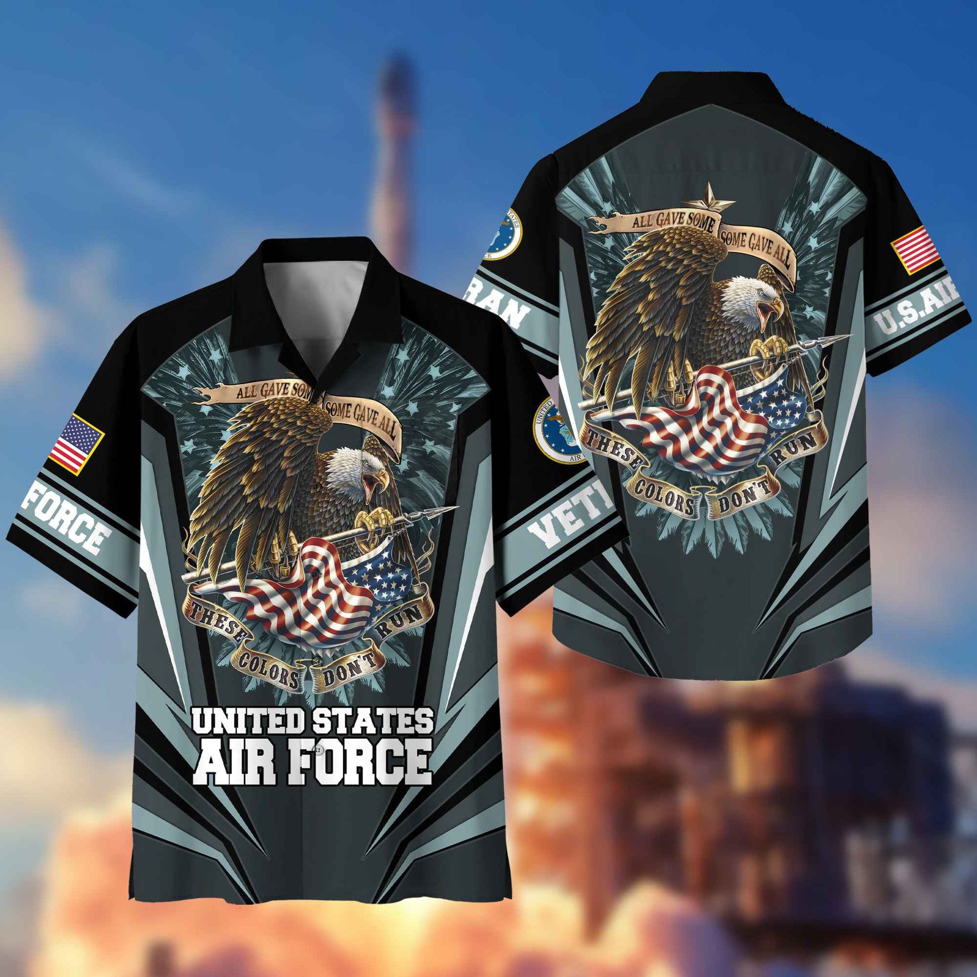 USAF Hawaiian Shirt With Pocket Gifts For US Air Force Veteran, Gifts For Veterans Day, Father's Day VPVC403004