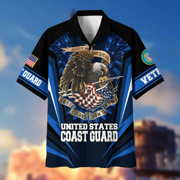 USCG Hawaiian Shirt With Pocket Gifts For US Coast Guard Veteran, Gifts For Veterans Day, Father's Day VPVC403005