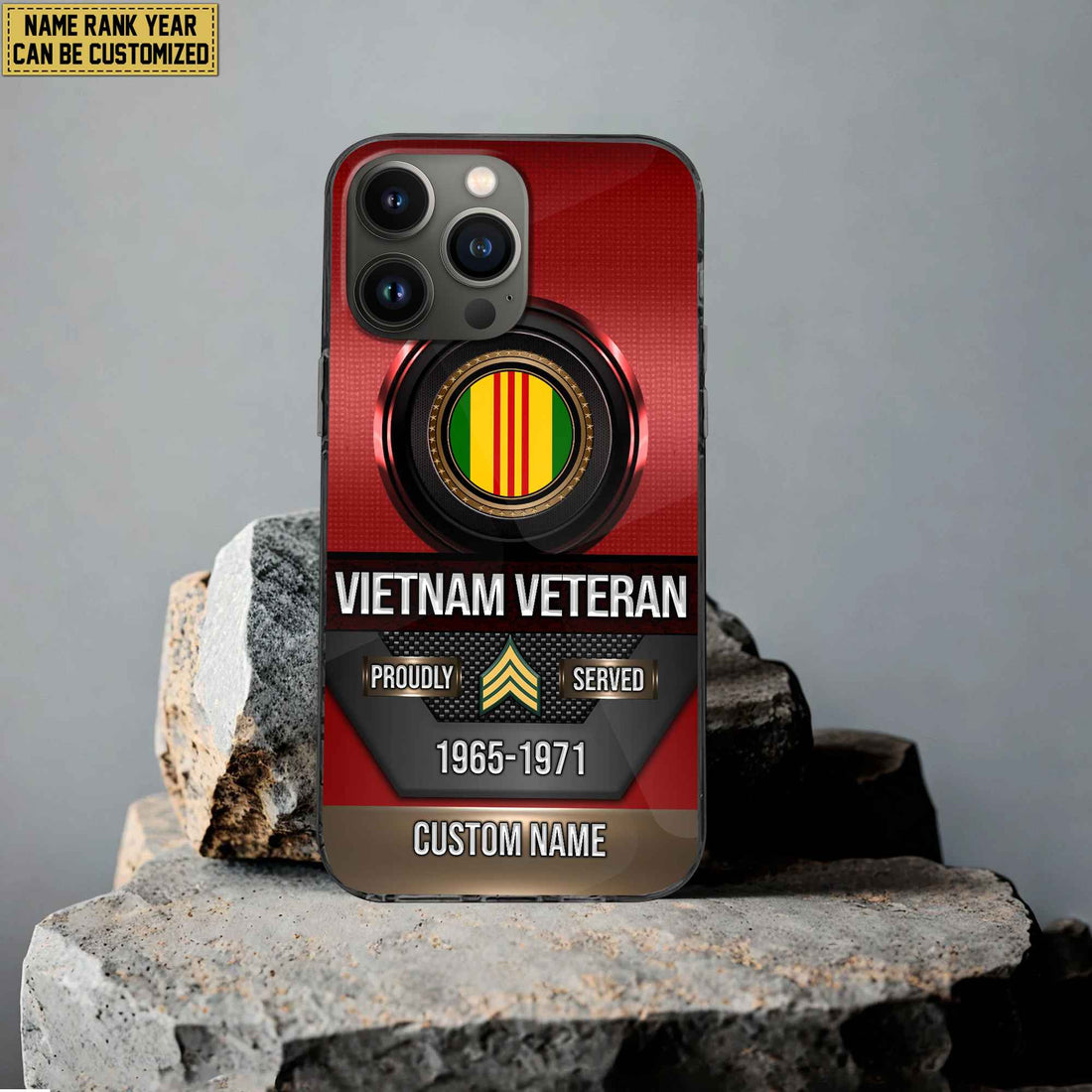 Premium Custom Name, Rank Vietnam Veteran Phone Case, Gifts For Vietnam Veteran, Gifts For Dad, For Husband VPVC500606
