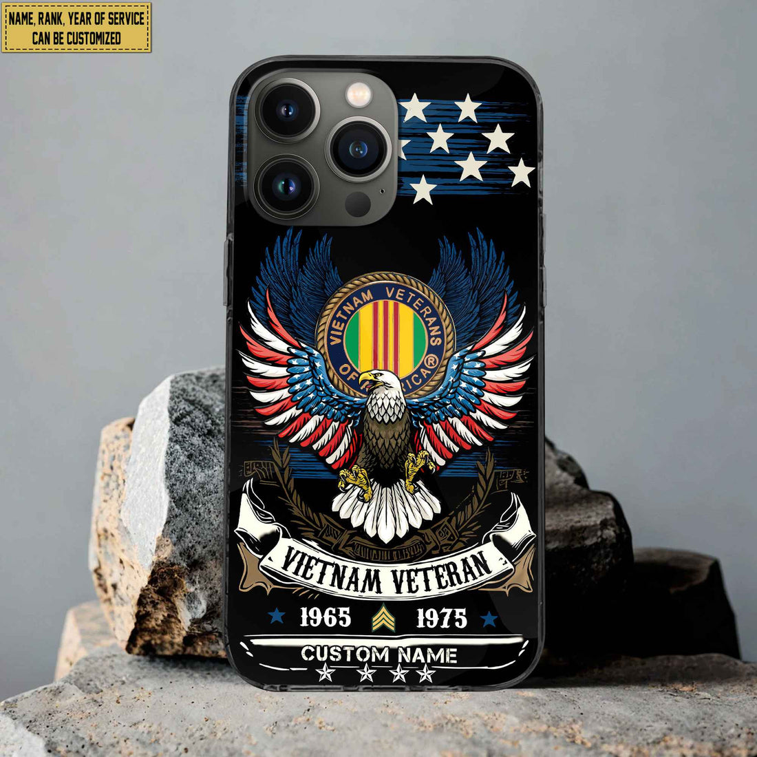 Premium Custom Name, Rank Vietnam Veteran Phone Case, Gifts For Vietnam Veteran, Gifts For Dad, For Husband VPVC500506