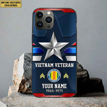 Vietnam Veteran Phone Case, Custom Name, Rank Gifts For Vietnam Veteran, Gifts For Veterans Day, Father's Day VPVC501306