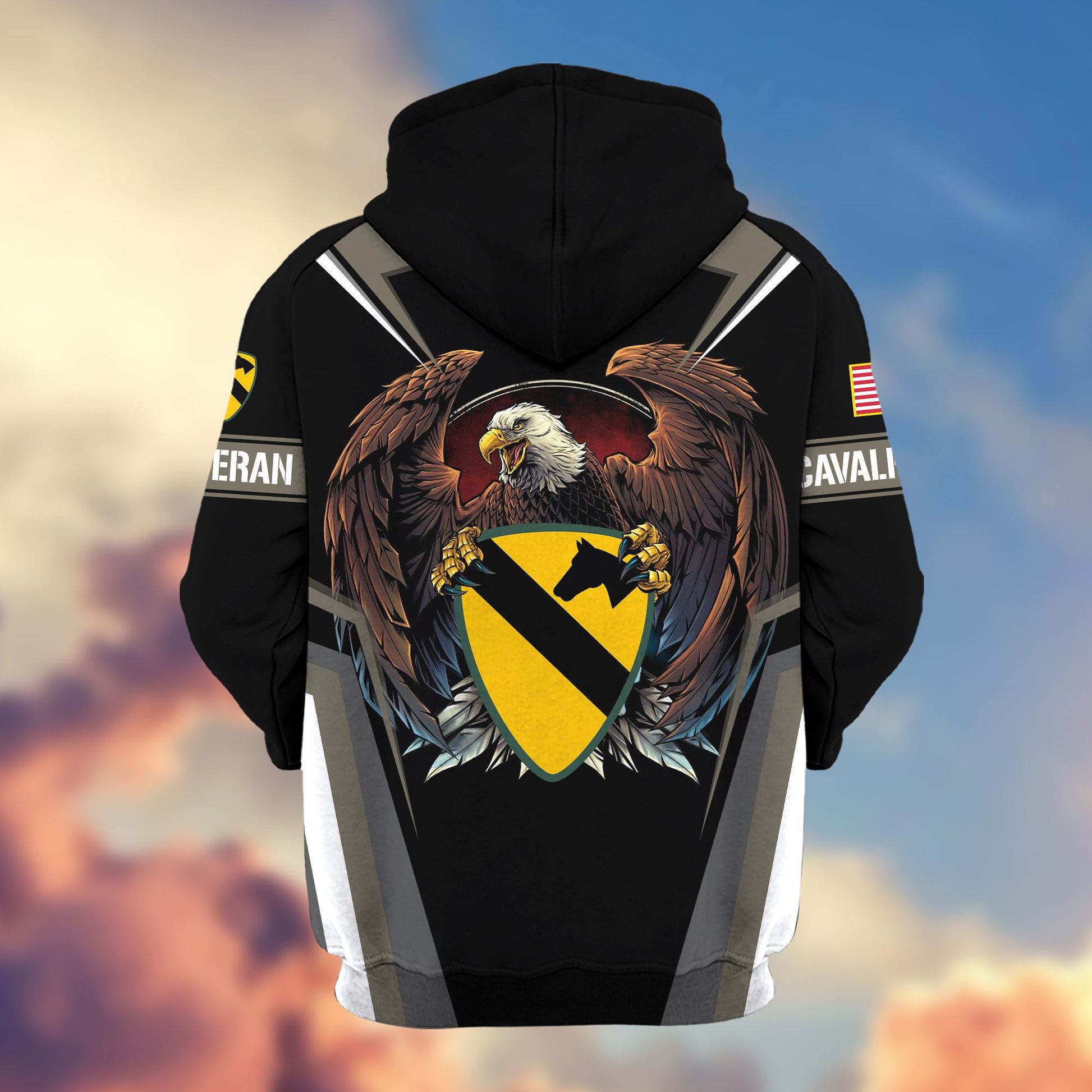 Premium 1st Cavalry Division Zip Hoodie Gifts For US Veteran VPVC602401