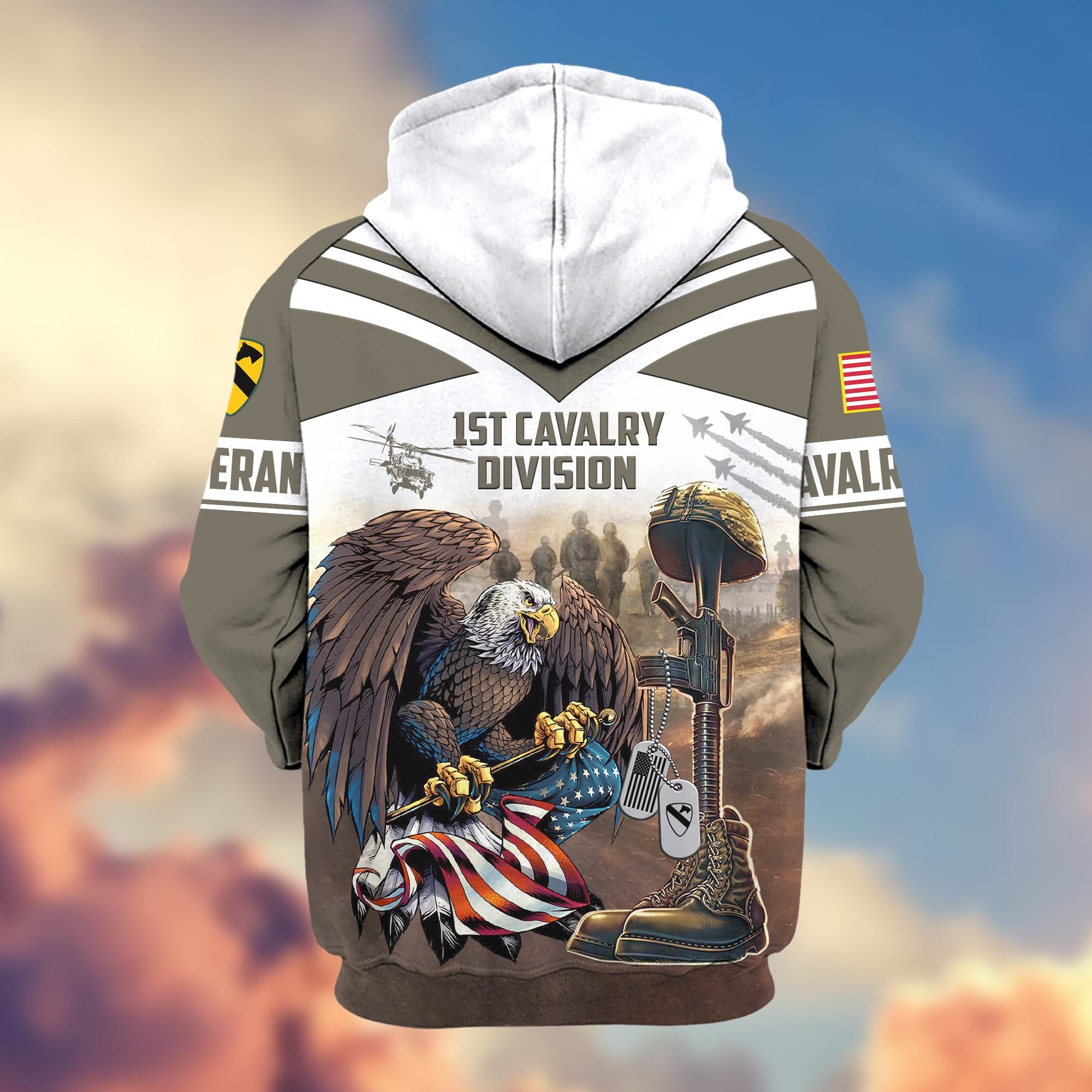 Premium 1st Cavalry Division Veteran Zip Hoodie VPVC602501