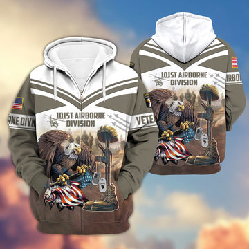 Premium 101st Airborne Division Veteran Zip Hoodie VPVC602503