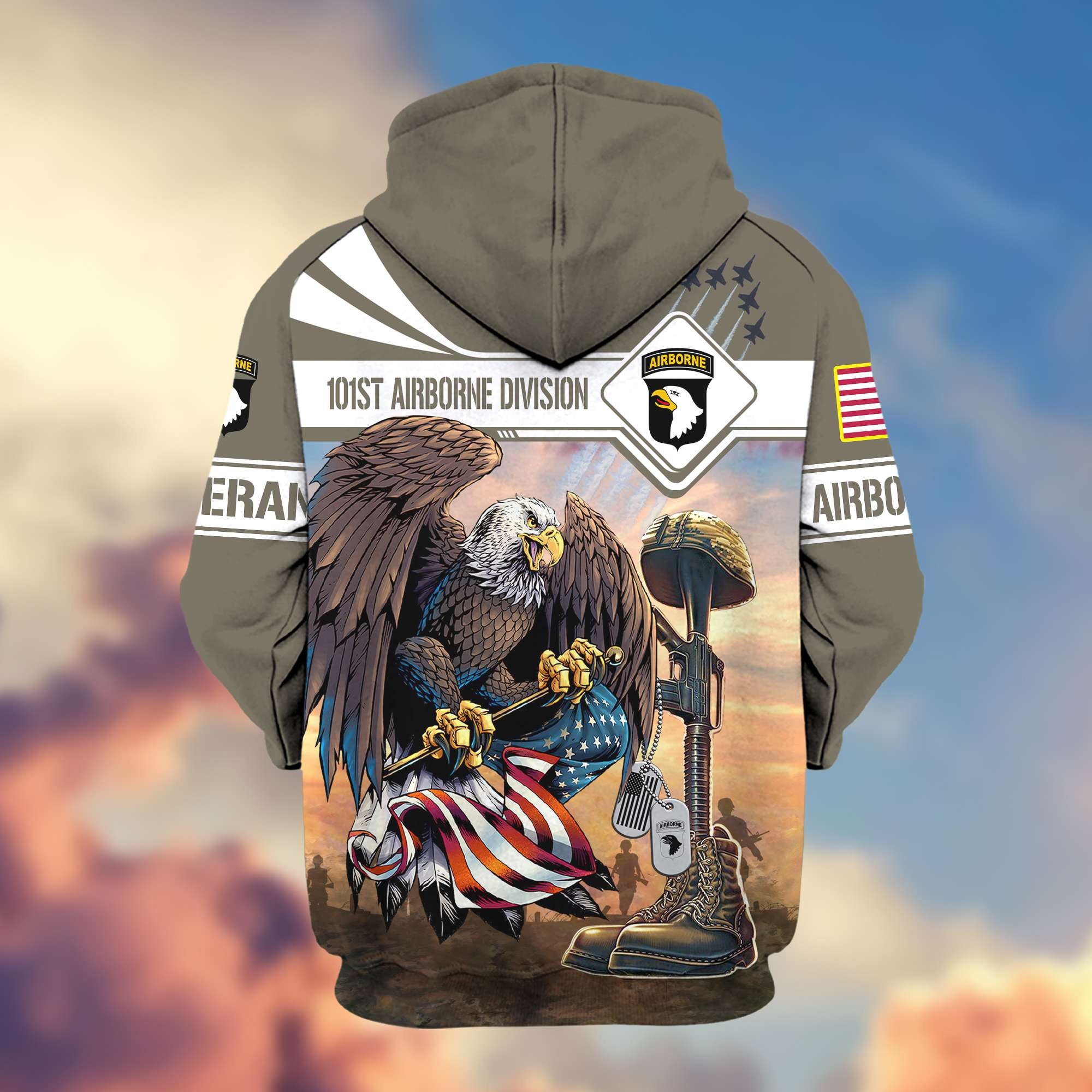 Premium 101st Airborne Division Gifts For US Veteran Zip Hoodie VPVC602603