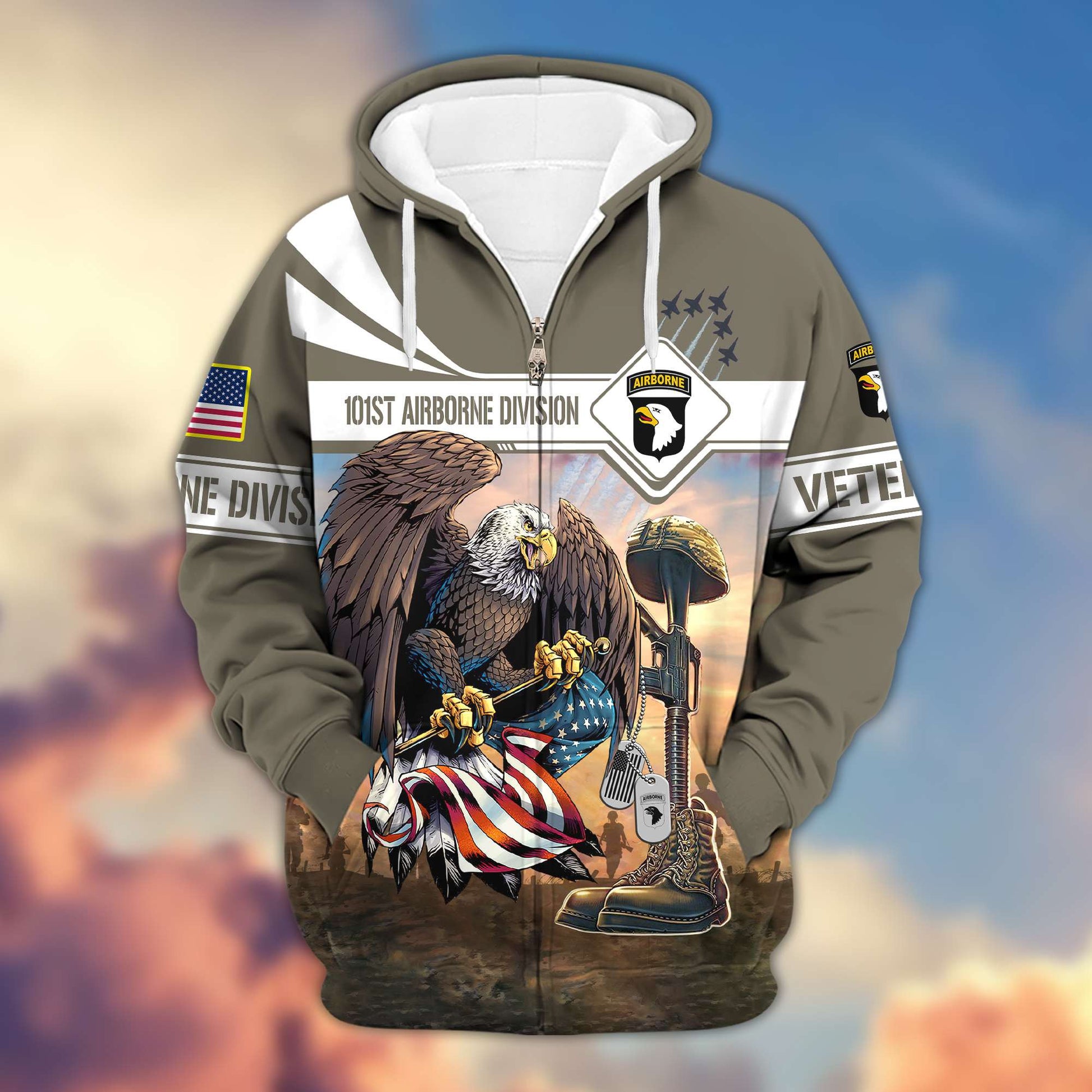 Premium 101st Airborne Division Gifts For US Veteran Zip Hoodie VPVC602603