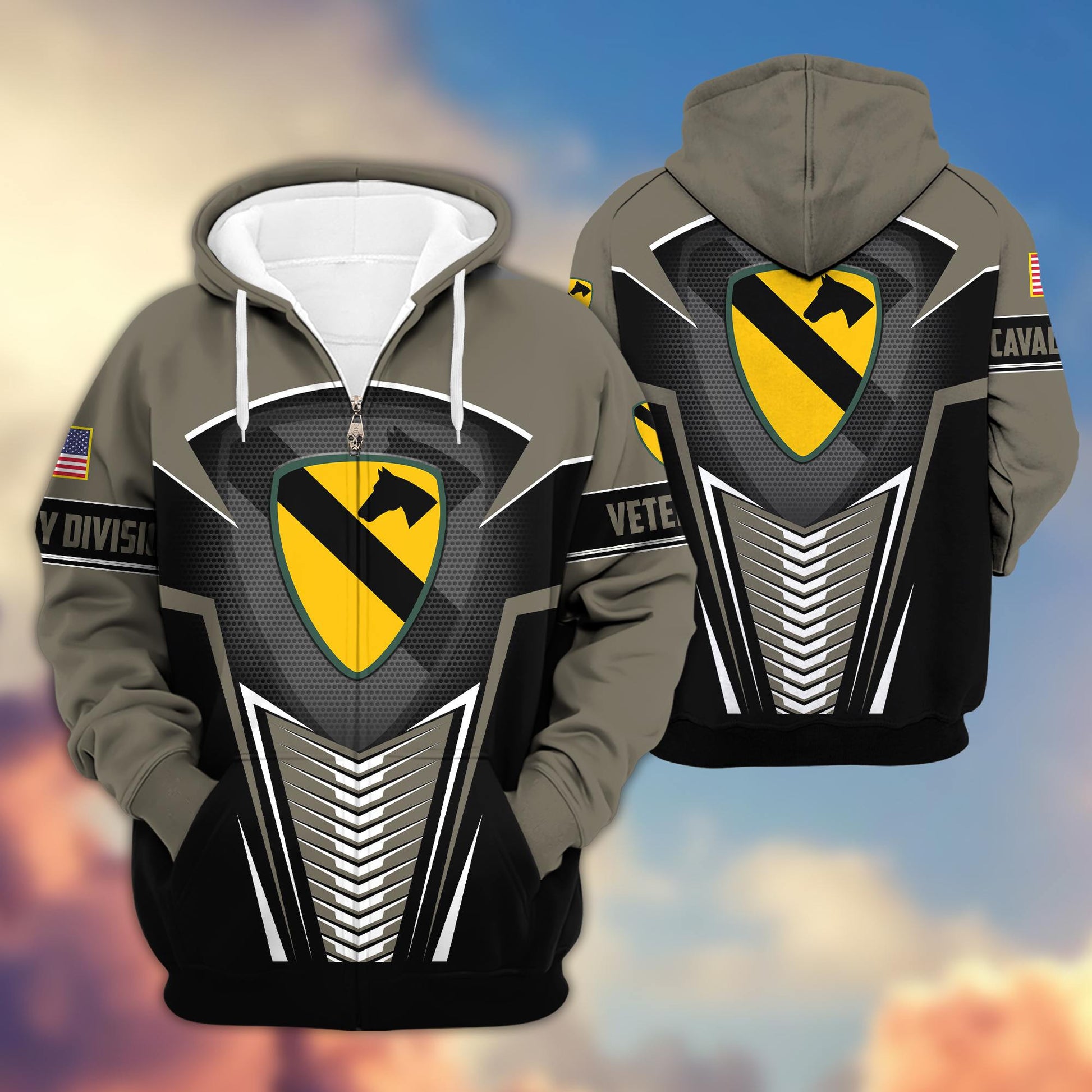 Premium 1st Cavalry Division Veteran Zip Hoodie VPVC602701
