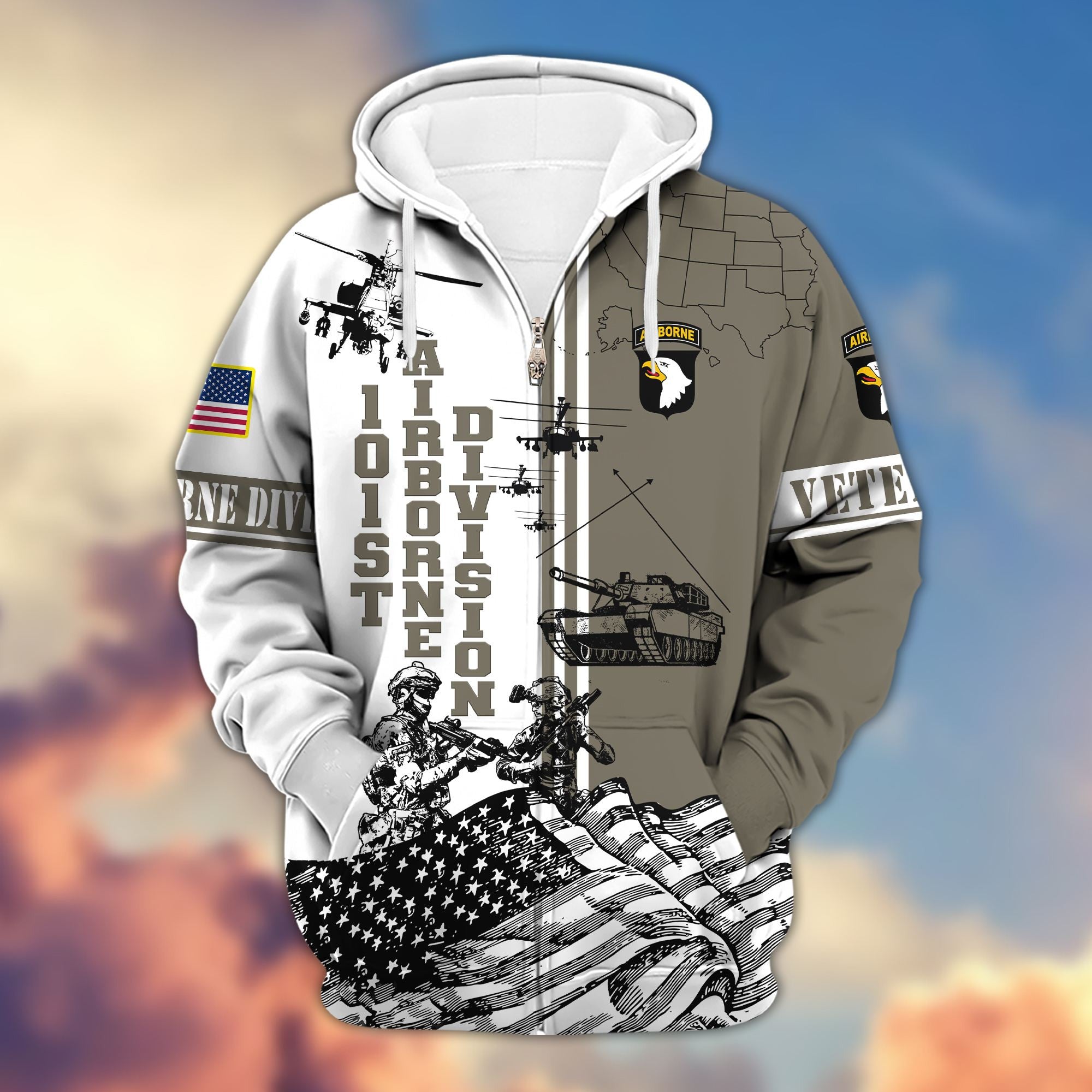 Premium 101st Airborne Division Zip Hoodie, Gifts For Dad, For Husband VPVC602803
