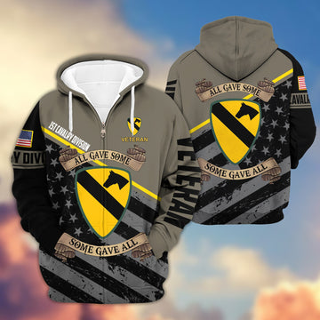 Premium 1st Cavalry Division Veteran Zip Hoodie VPVC603101