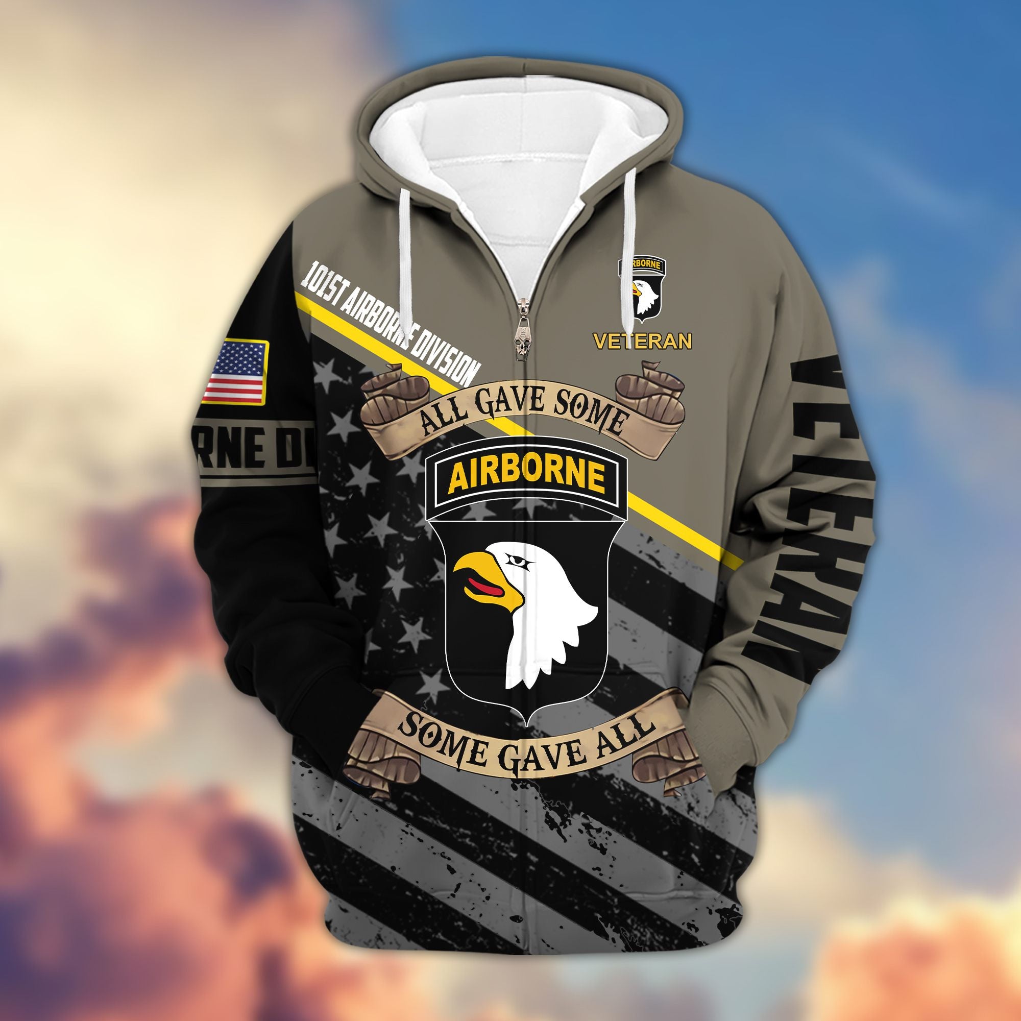 Premium 101st Airborne Division Veteran Zip Hoodie VPVC603103