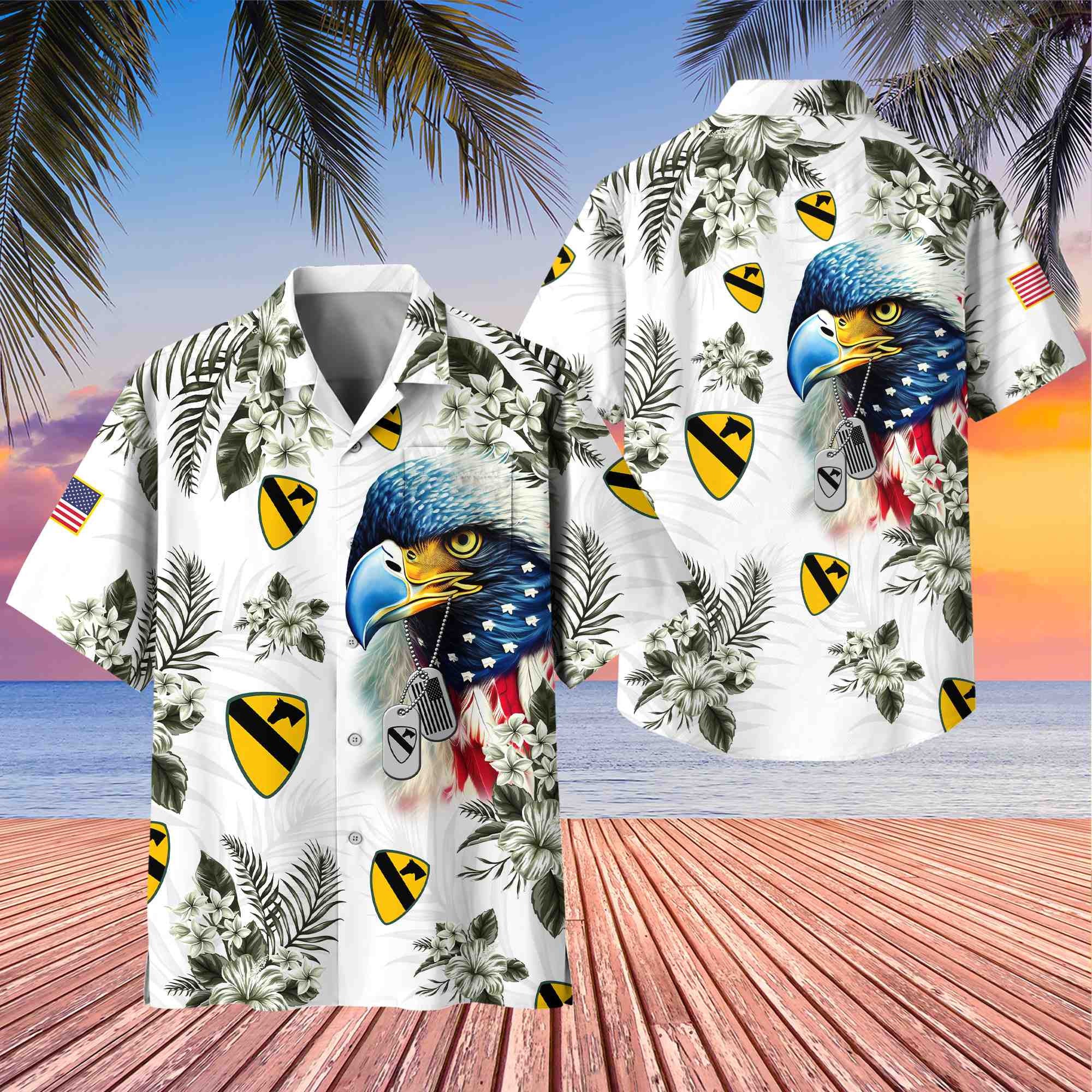 Premium 1st Cavalry Division Veteran Hawaiian Shirt With Pocket, Gifts for US Veteran, Gifts For Dad, For Husband VPVC501401